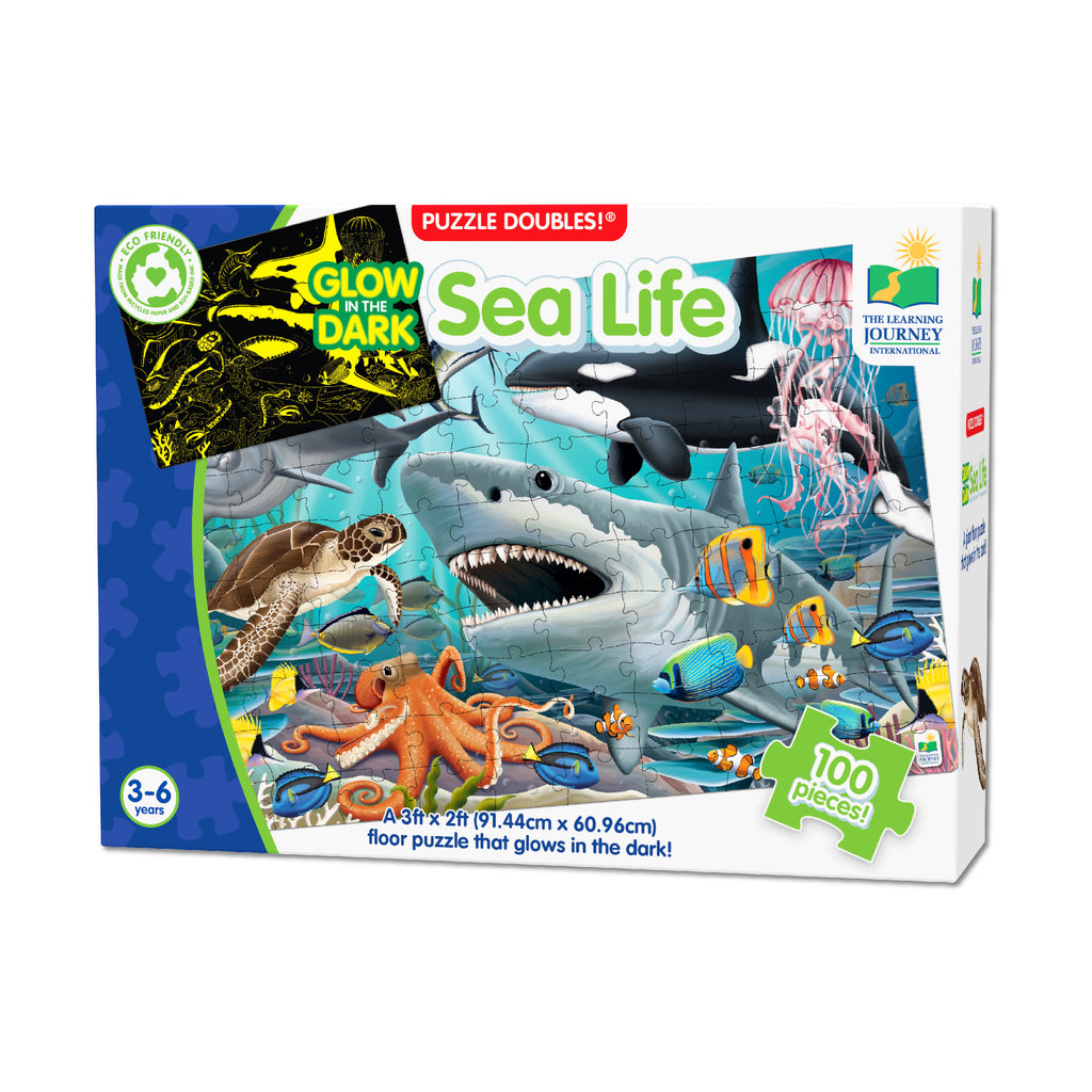 The Learning Journey Puzzle Doubles! - Glow in the Dark Sea Life: 100 Pcs