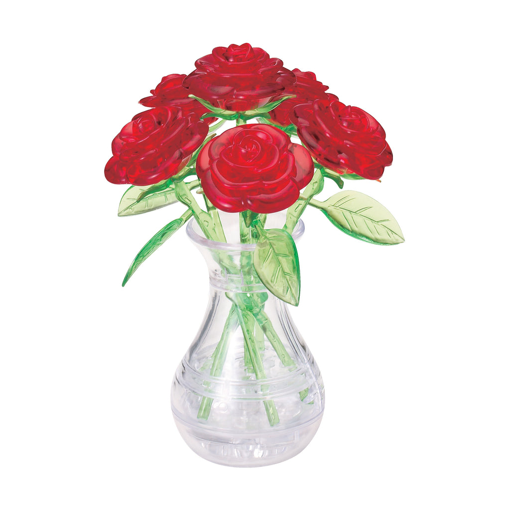 BePuzzled 3D Crystal Puzzle - Roses in a Vase: 44 Pcs