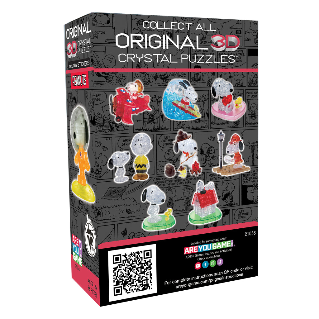 3D Crystal Puzzle - Glow-in-the-Dark Peanuts Astronaut Snoopy