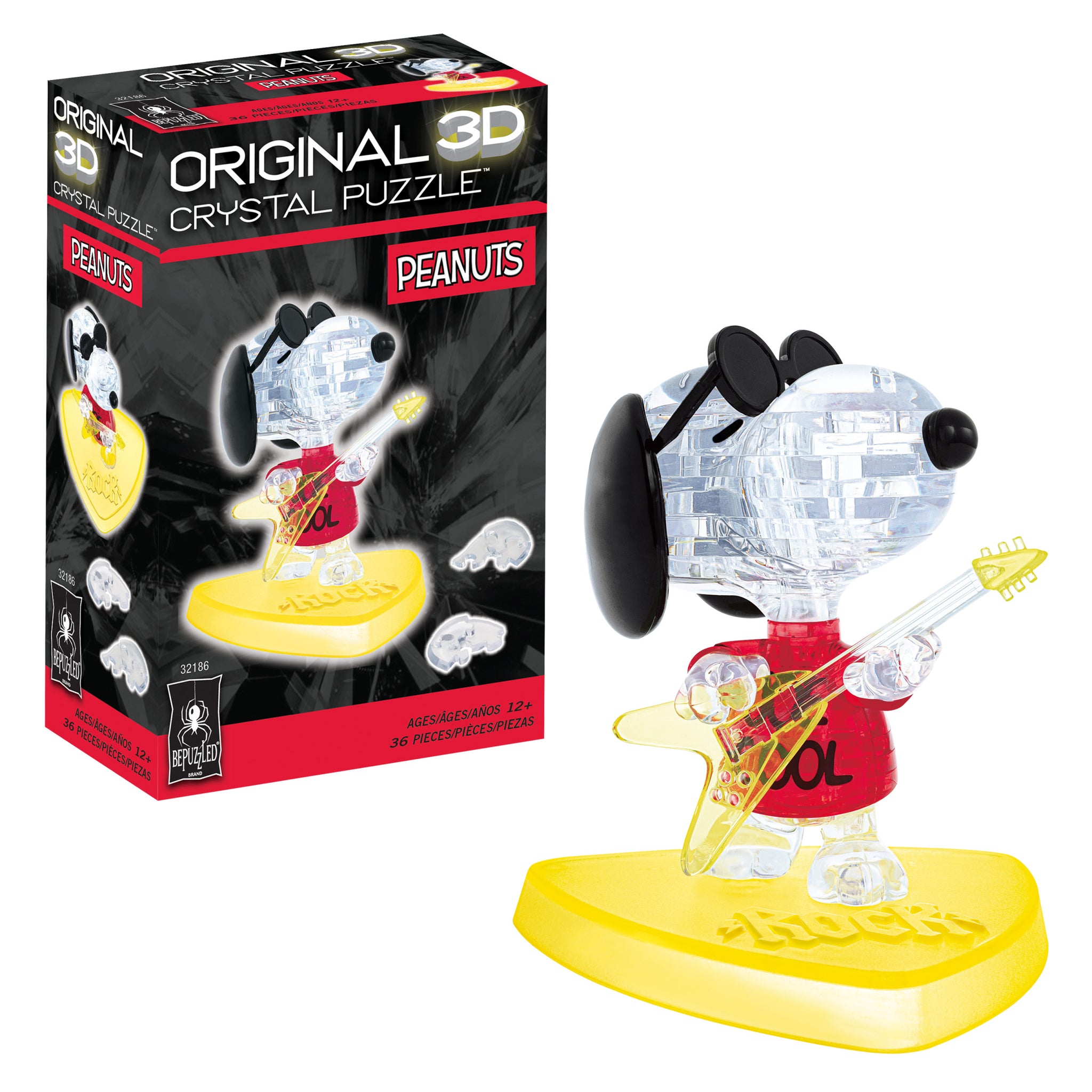 3D Crystal Puzzle - Peanuts Snoopy Joe Cool | AreYouGame