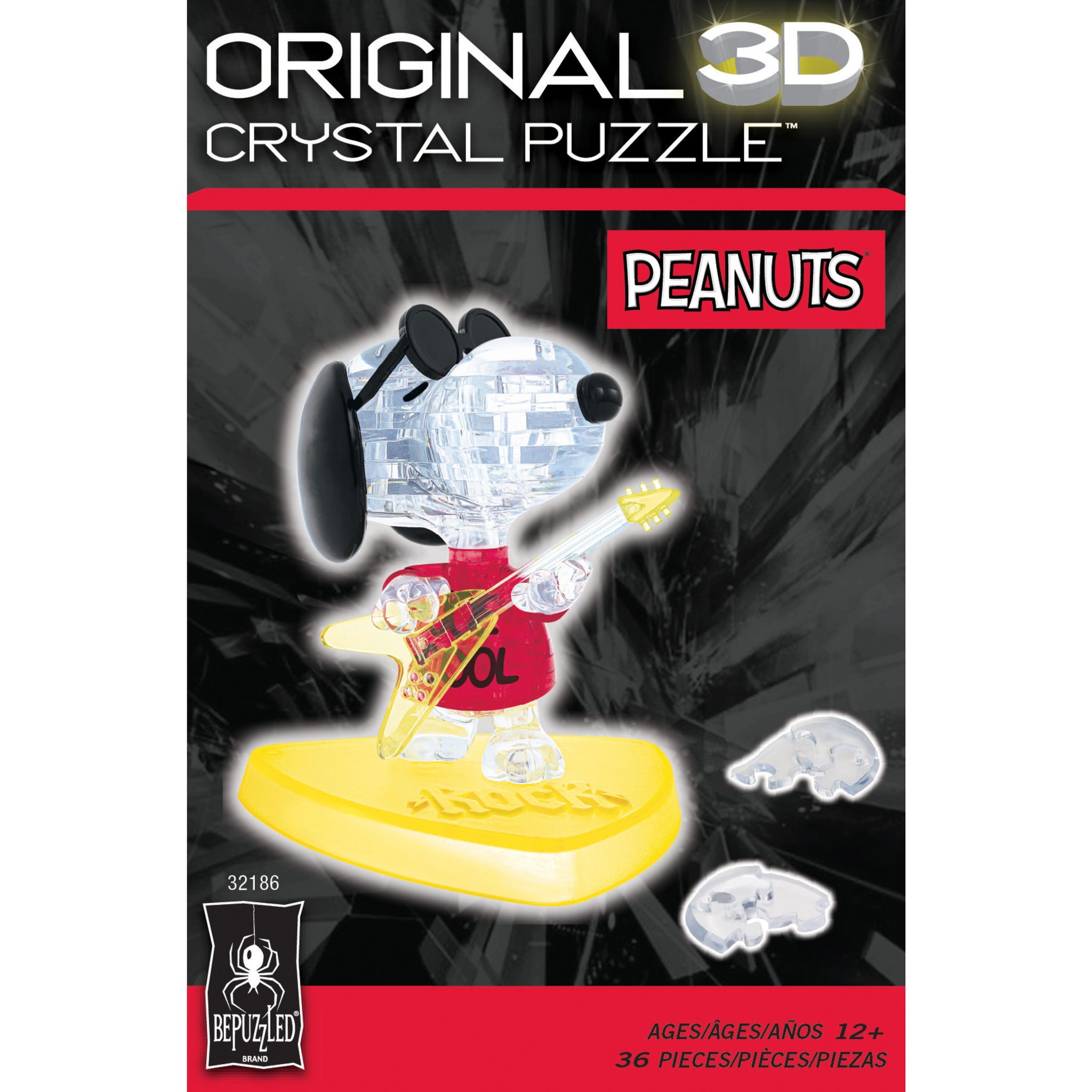 3D Crystal Puzzle - Peanuts Snoopy Joe Cool | AreYouGame
