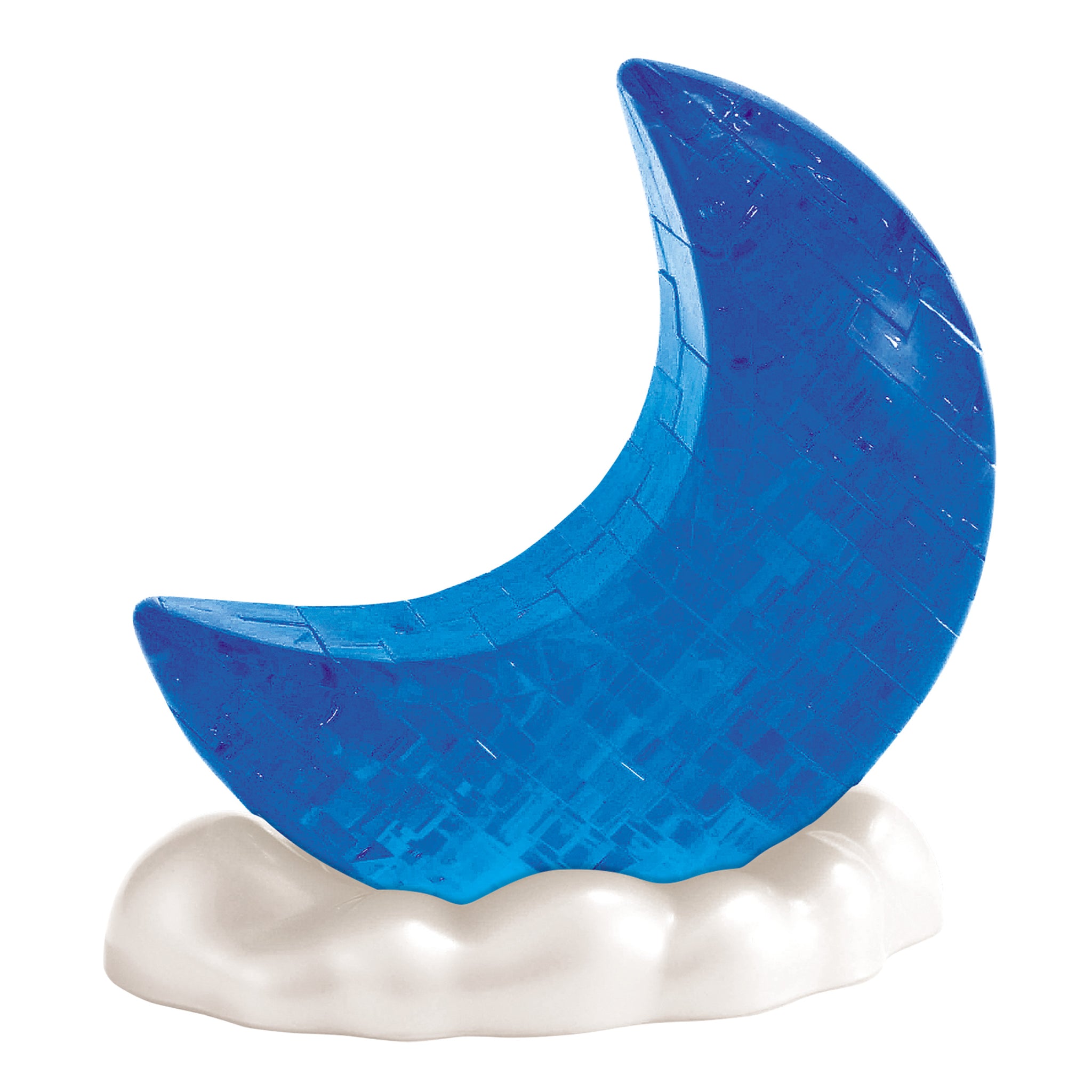 3D Crystal Puzzle - Glow-in-the-Dark Moon (Blue) | AreYouGame