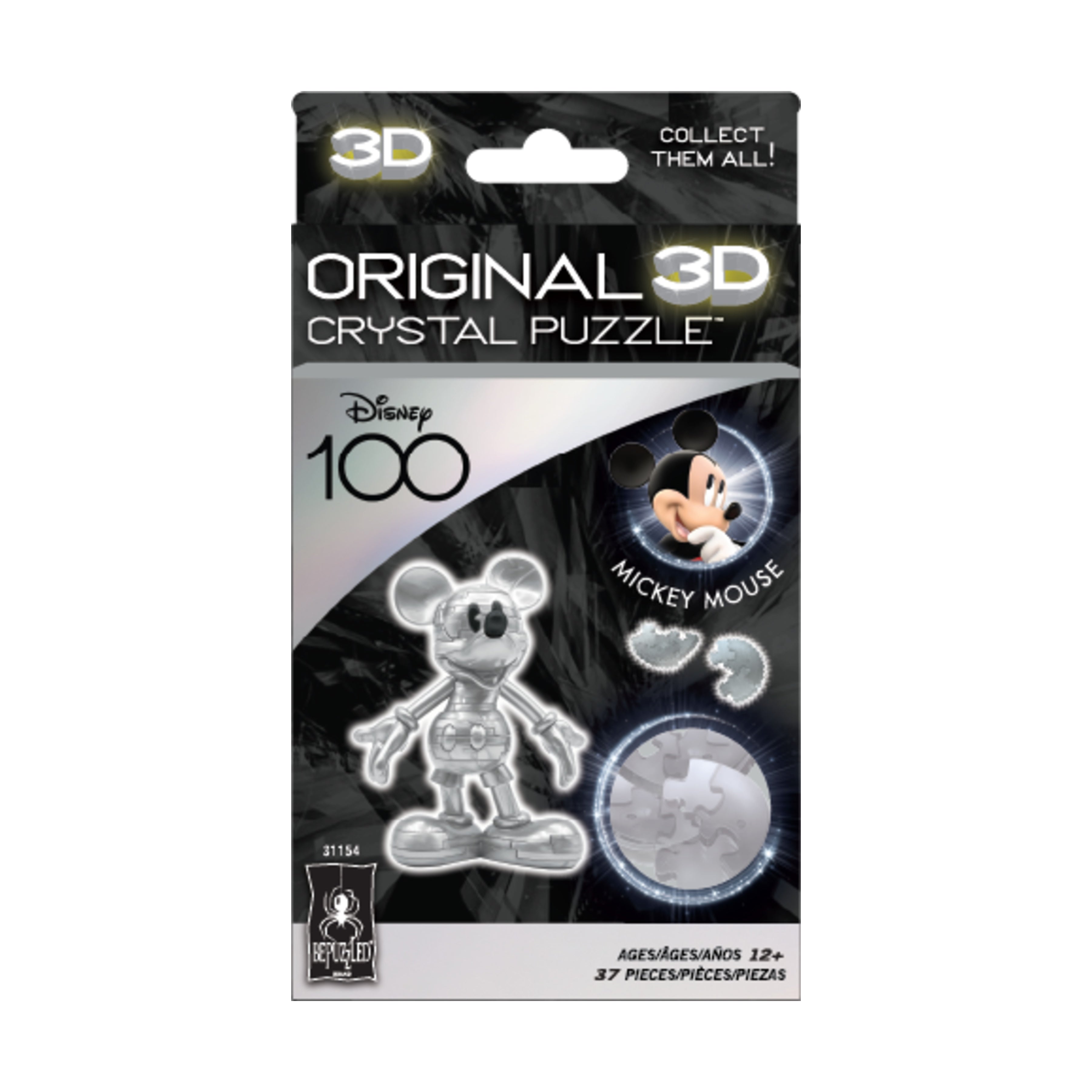 3D Crystal Puzzle - Disney 100 Platinum Edition - Mickey Mouse: 37 Pcs