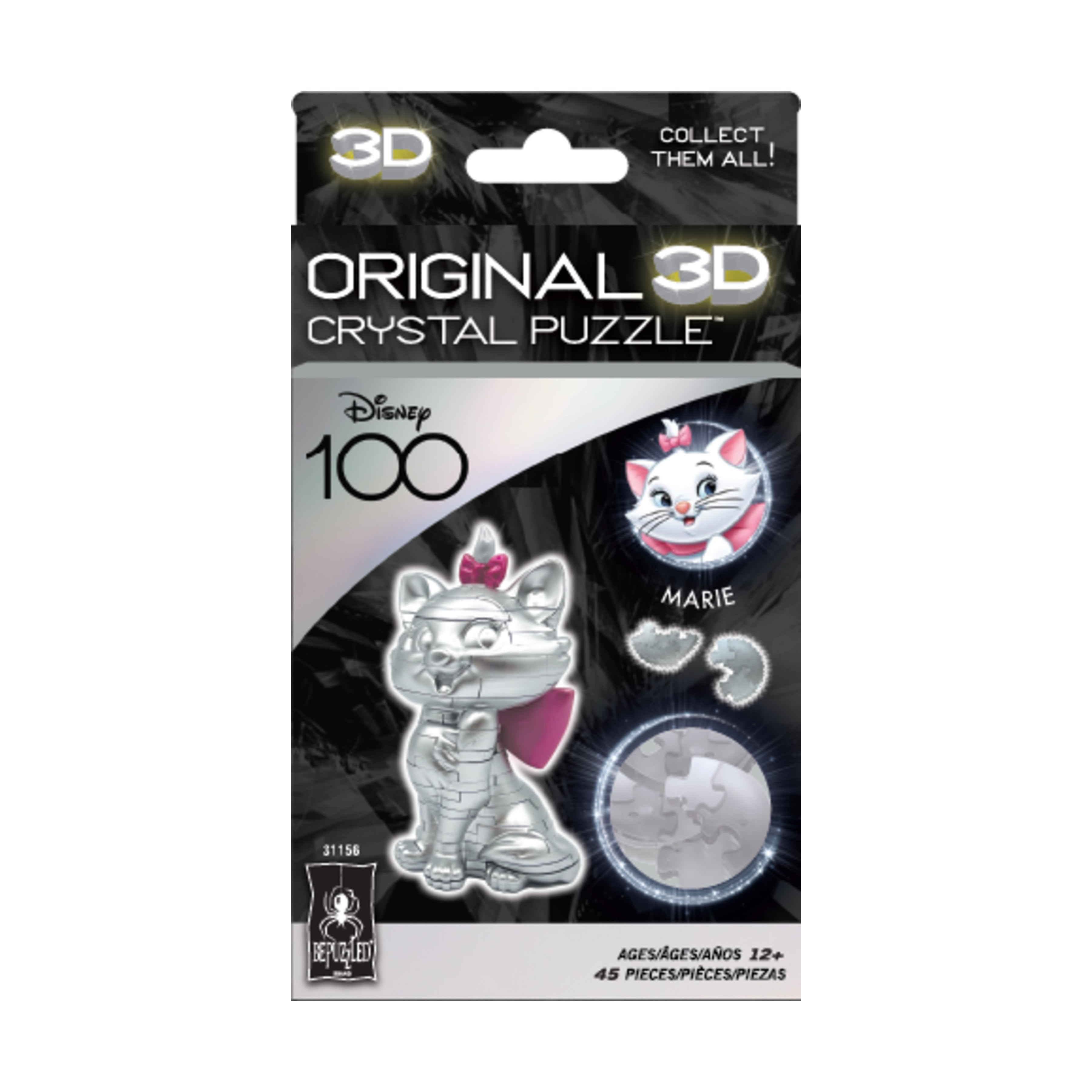 Areyougame 3D Disney Marie Crystal Puzzle Set, 45 Piece