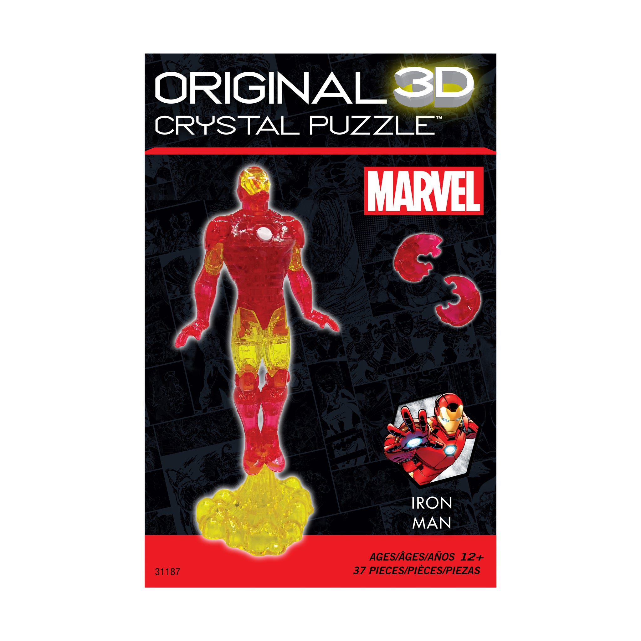 3D Crystal Puzzle - Marvel Iron Man: 37 Pcs | AreYouGame