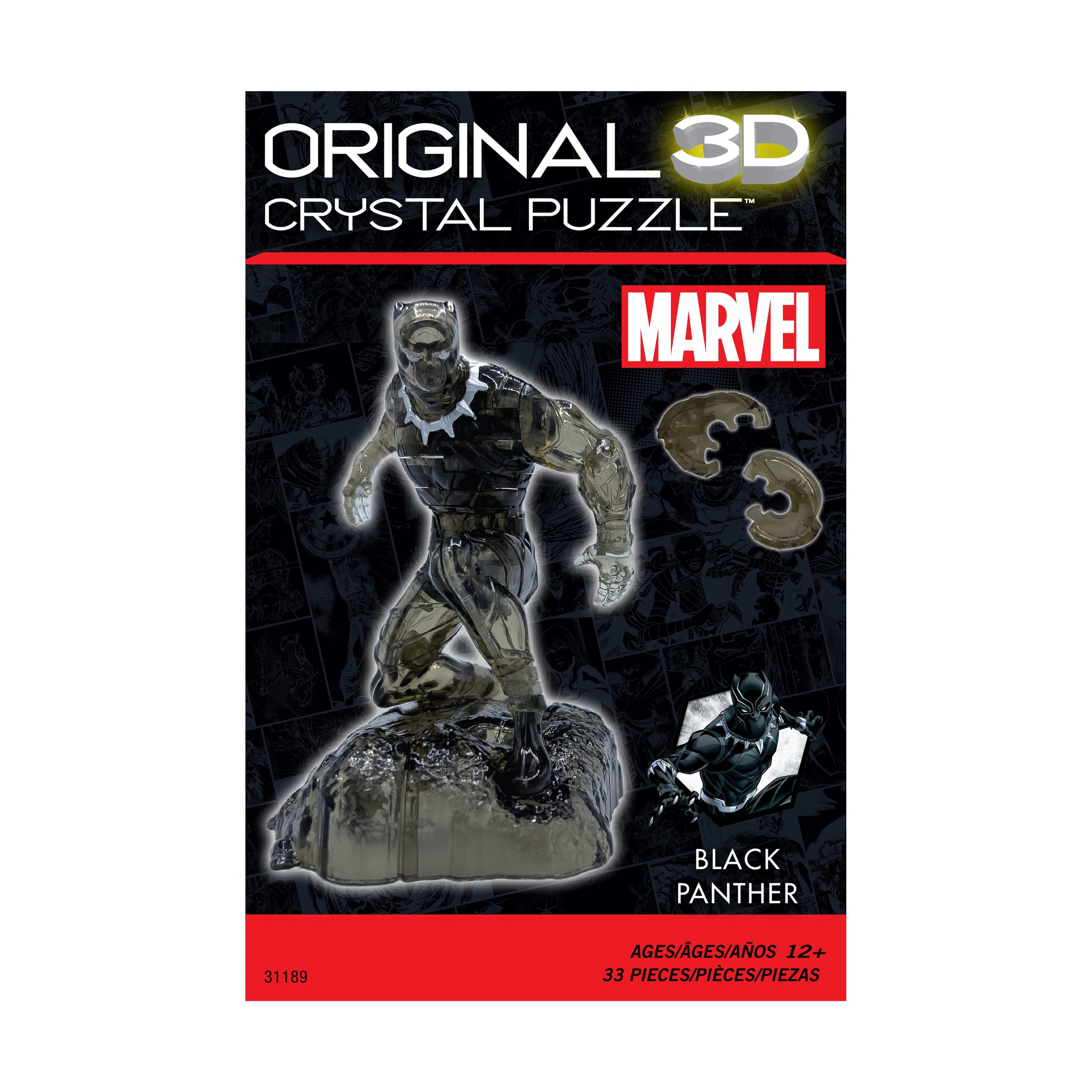 3D Crystal Puzzle - Marvel Black Panther: 33 Pcs | AreYouGame