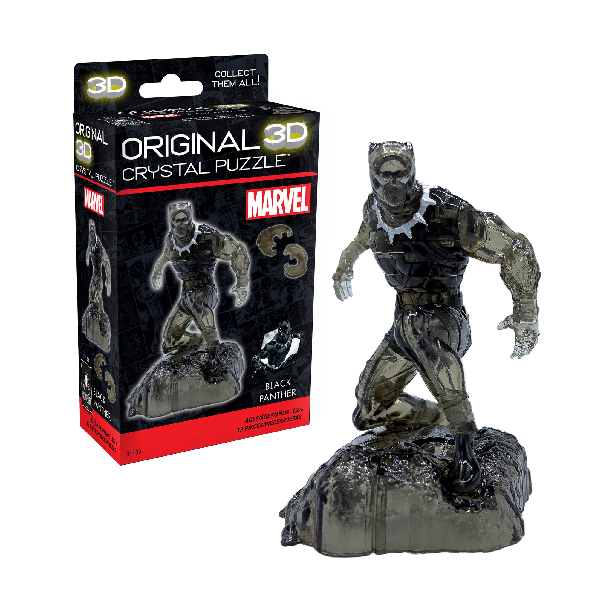 3D Crystal Puzzle - Marvel Black Panther: 33 Pcs | AreYouGame