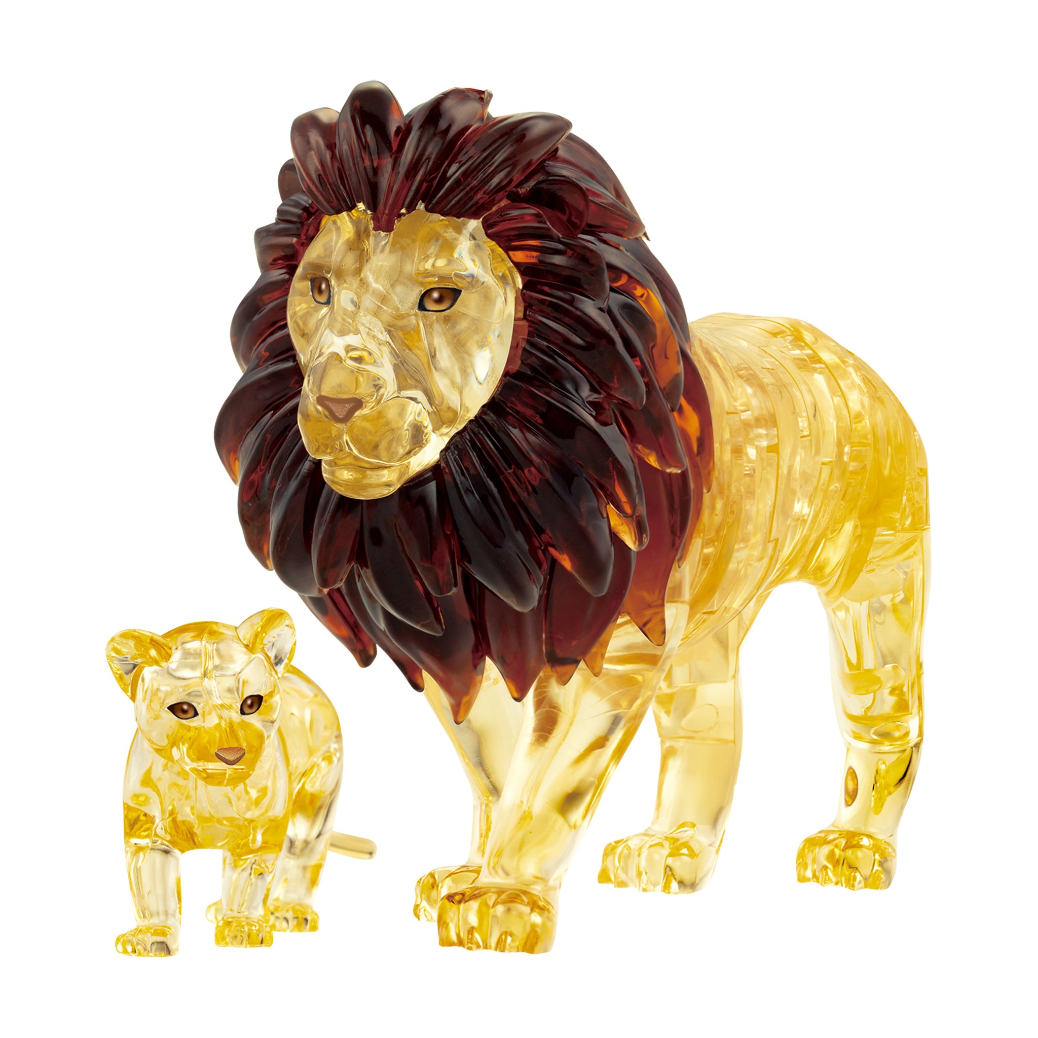 ドーム　クリスタル　ライオン 3D Crystal Puzzle - Lion and Baby (Gold): 55 Pcs | AreYouGame