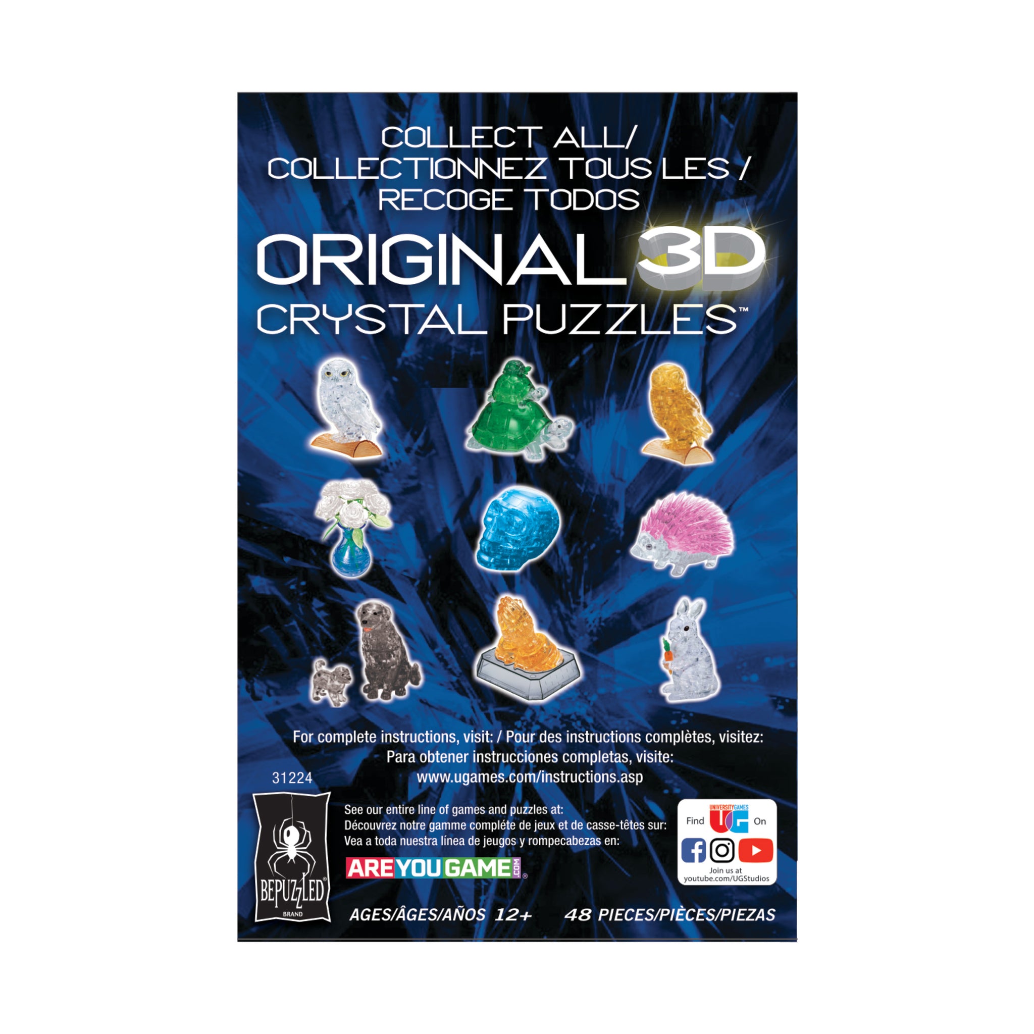 3D Crystal Puzzle - Gorilla and Baby (Black): 48 Pcs | AreYouGame