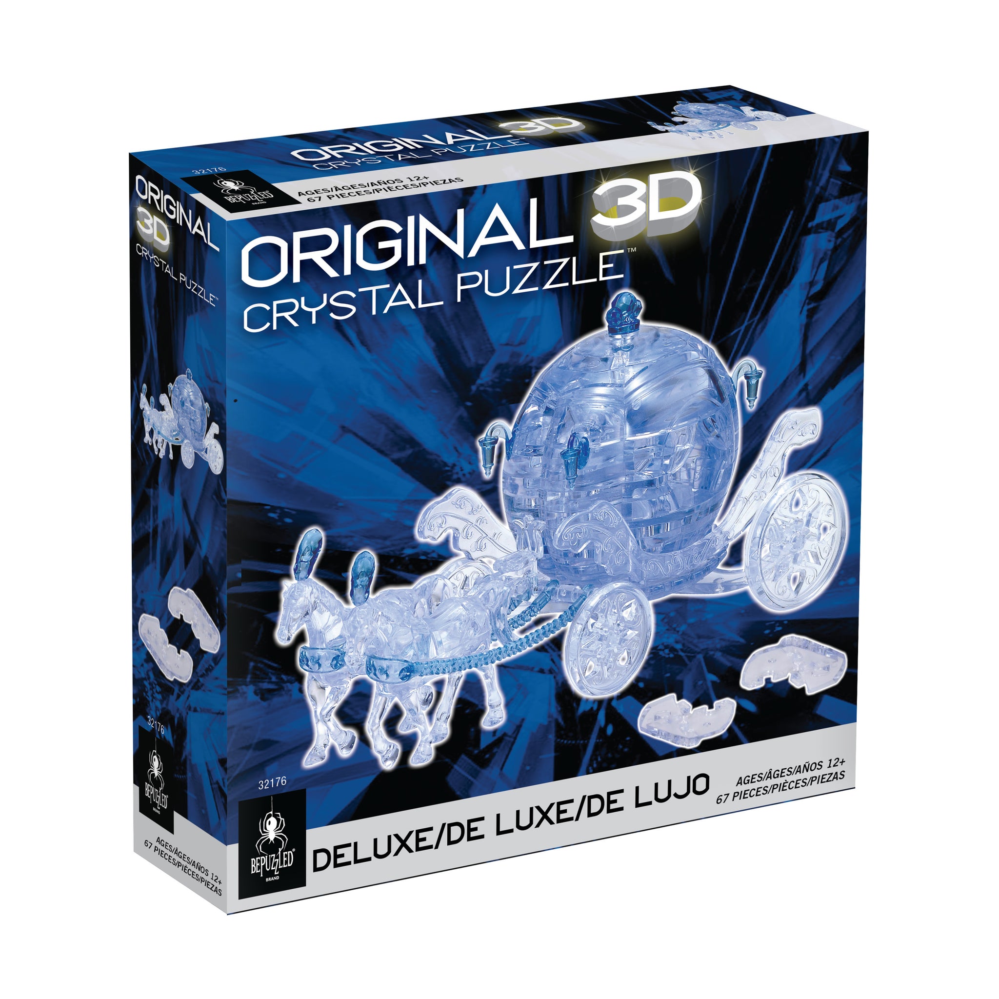 3D Crystal Puzzle - Royal Carriage (Blue/White): 67 Pcs
