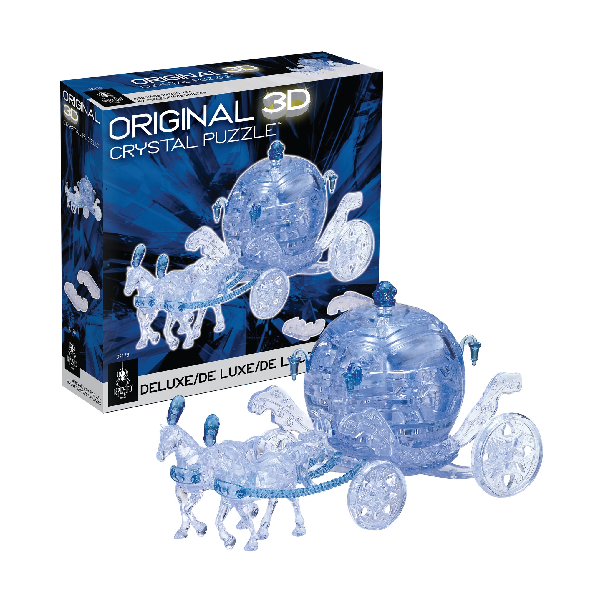 3D Crystal Puzzle - Royal Carriage (Blue/White): 67 Pcs