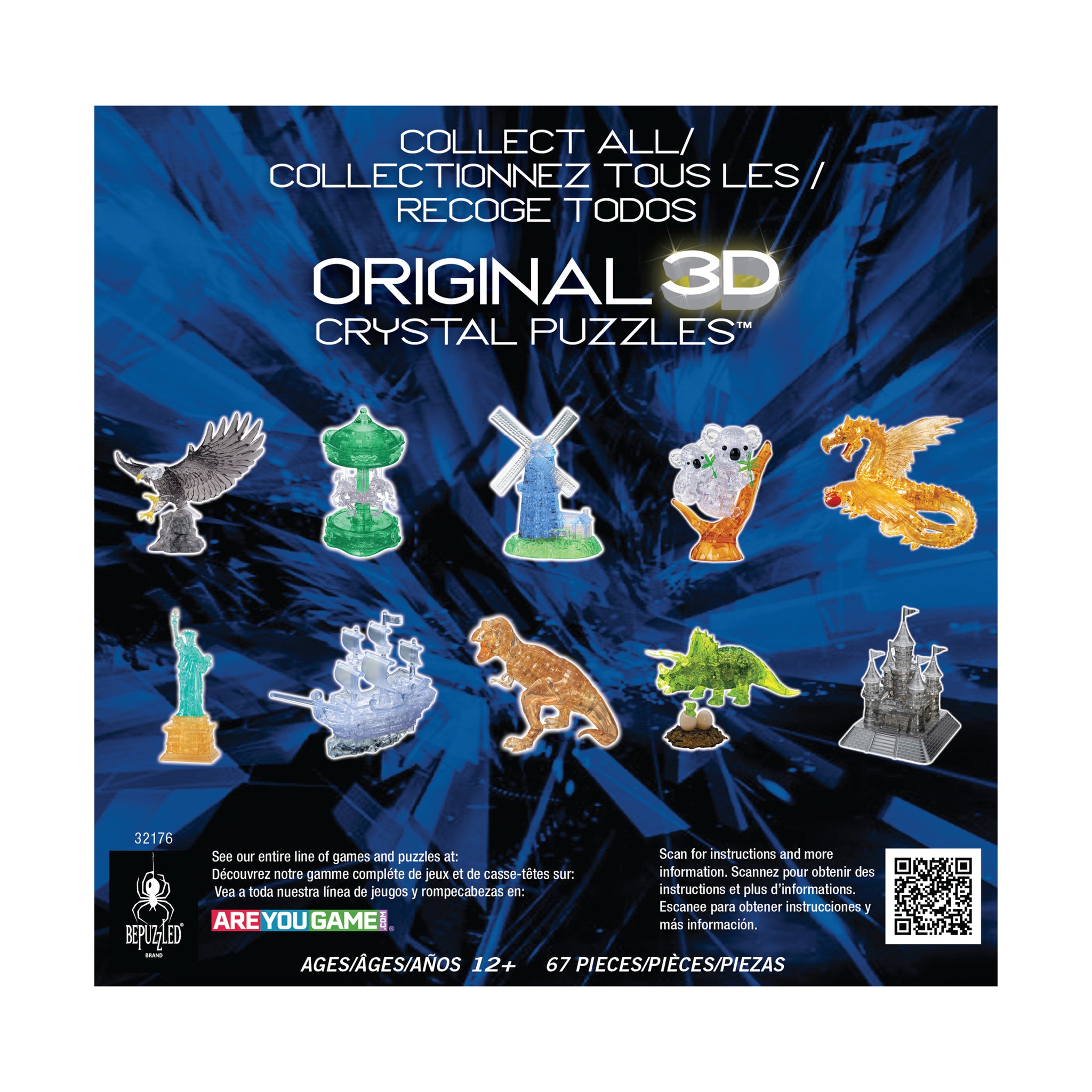 3D Crystal Puzzle - Royal Carriage (Blue/White): 67 Pcs
