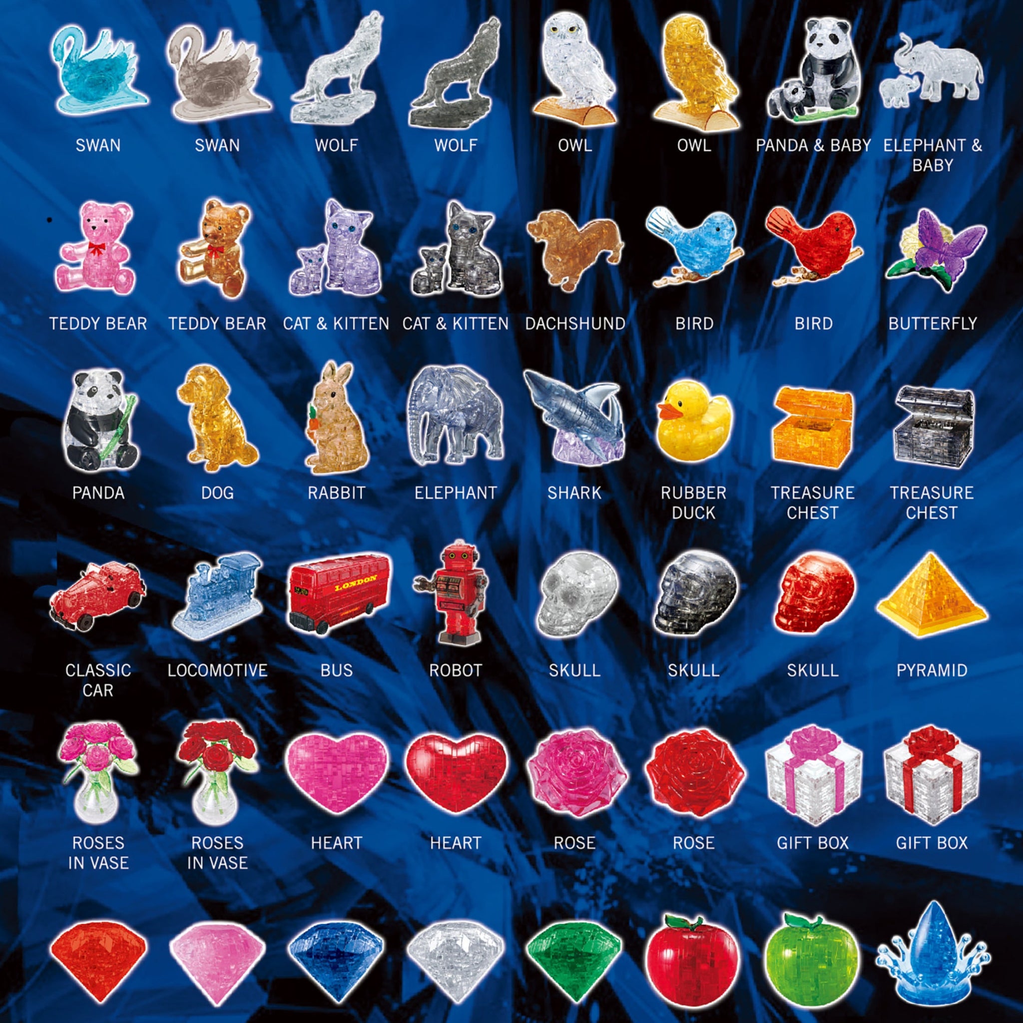 3D Crystal Puzzle - Royal Carriage (Blue/White): 67 Pcs