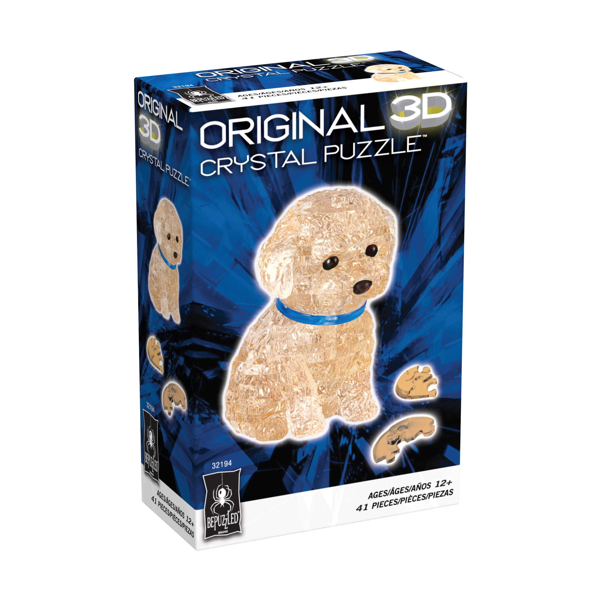 3D Crystal Puzzle - Poodle (Apricot): 41 Pcs | AreYouGame