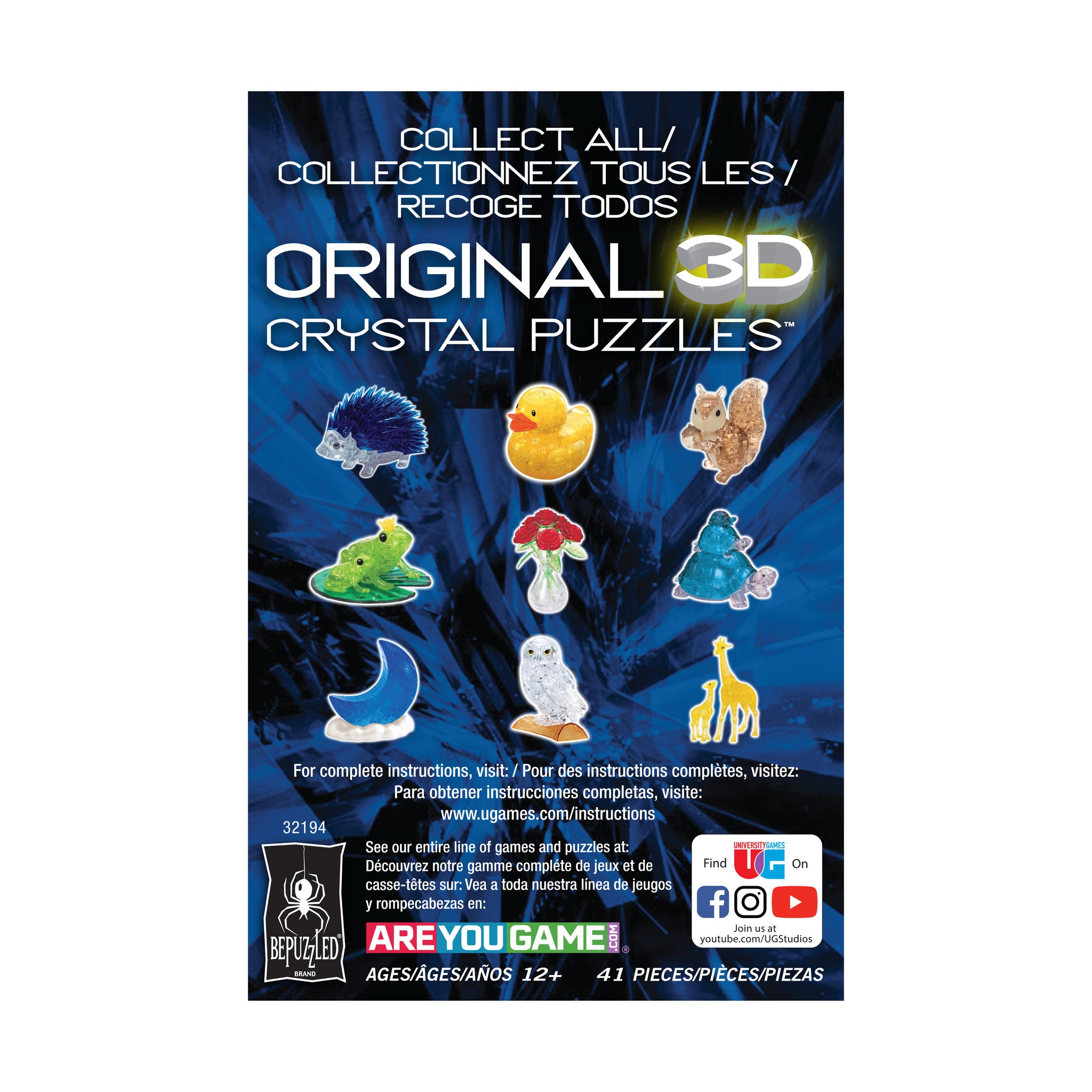 3D Crystal Puzzle - Poodle (Apricot): 41 Pcs | AreYouGame