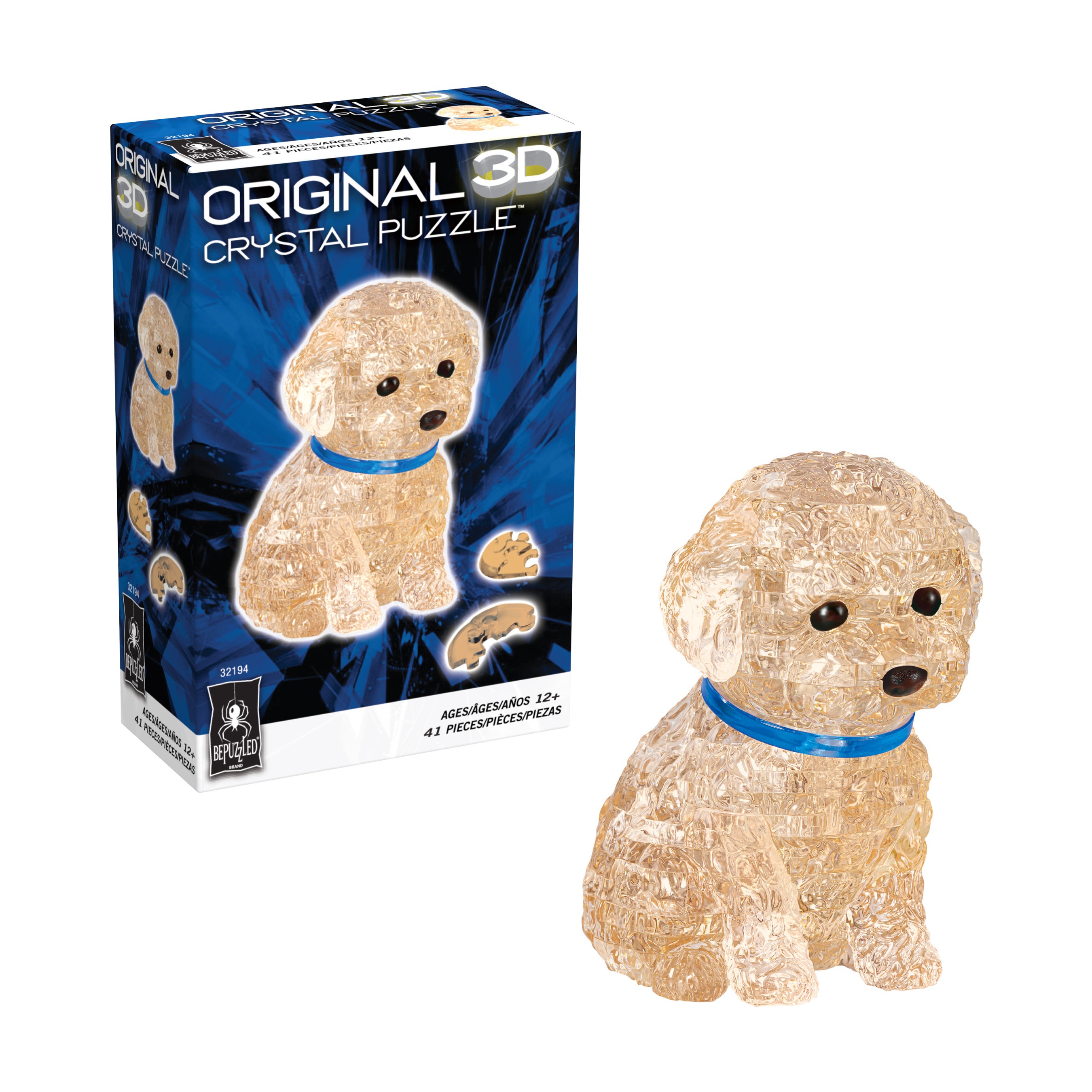 3D Crystal Puzzle - Poodle (Apricot): 41 Pcs | AreYouGame