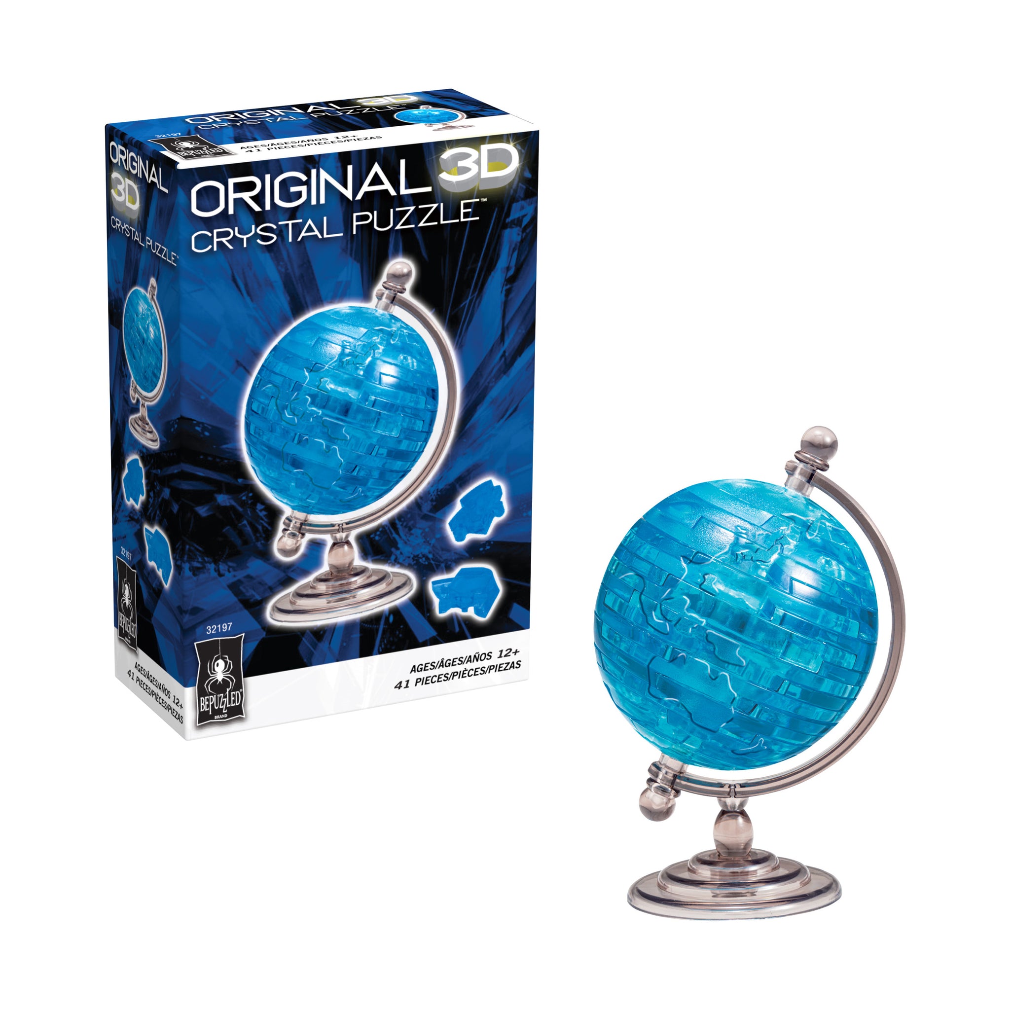 ✨Crystal オブジェ　ミニチュアセット 3D Crystal Puzzle - Globe: 41 Pcs | AreYouGame – AreYouGame.com