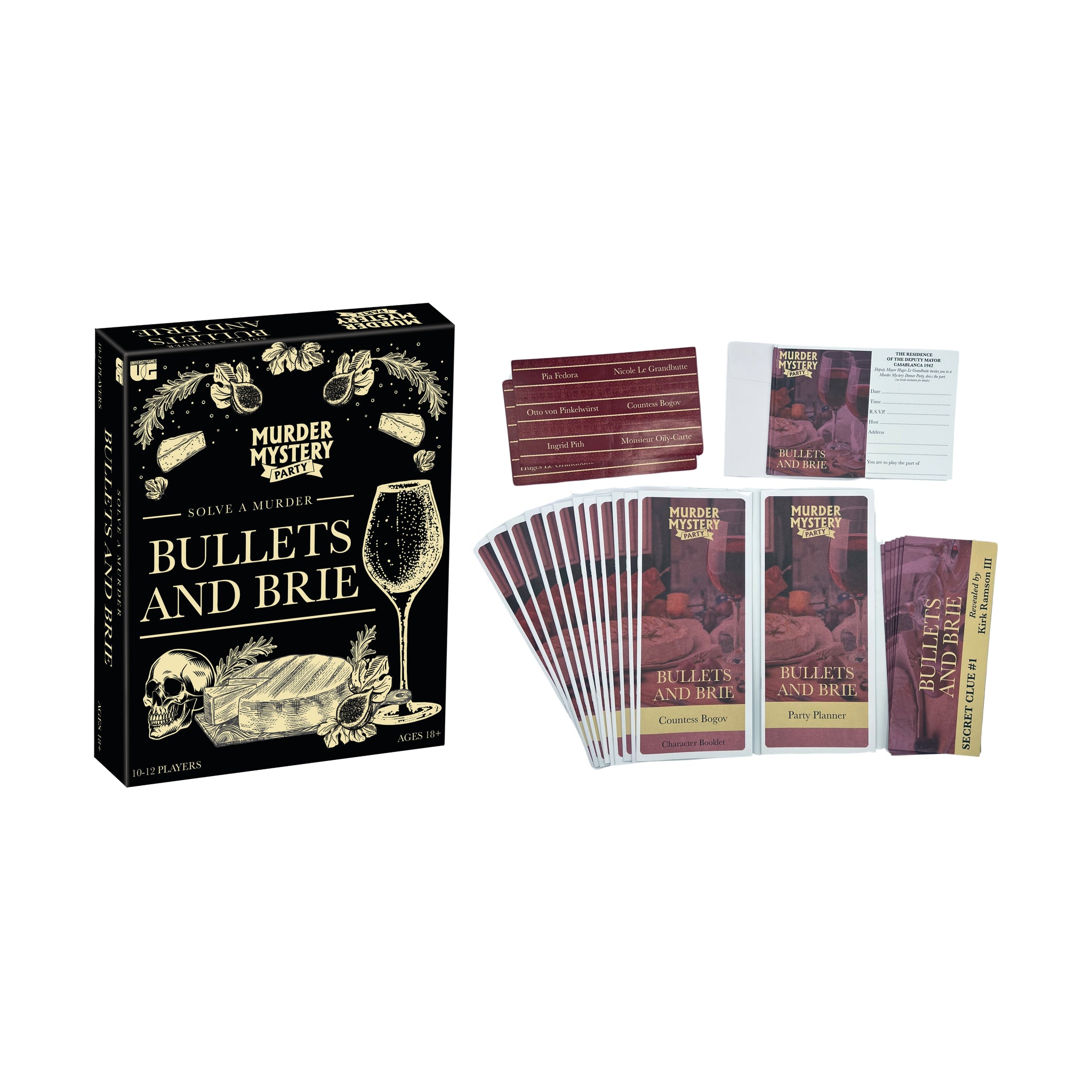 Murder Mystery Party - Bullets and Brie | AreYouGame – AreYouGame.com