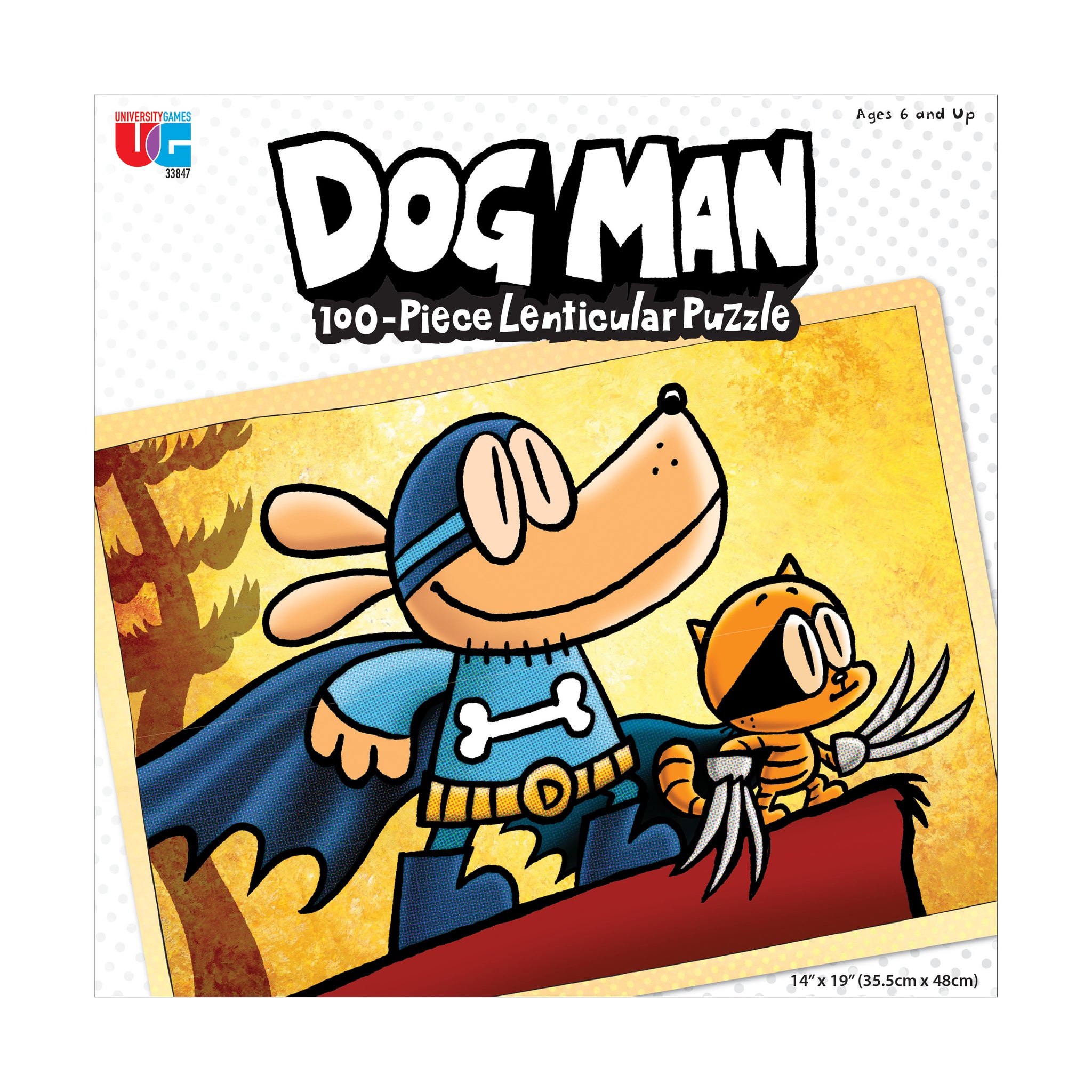 Dog Man Adventures Lenticular Jigsaw Puzzle: 100 Pcs | AreYouGame