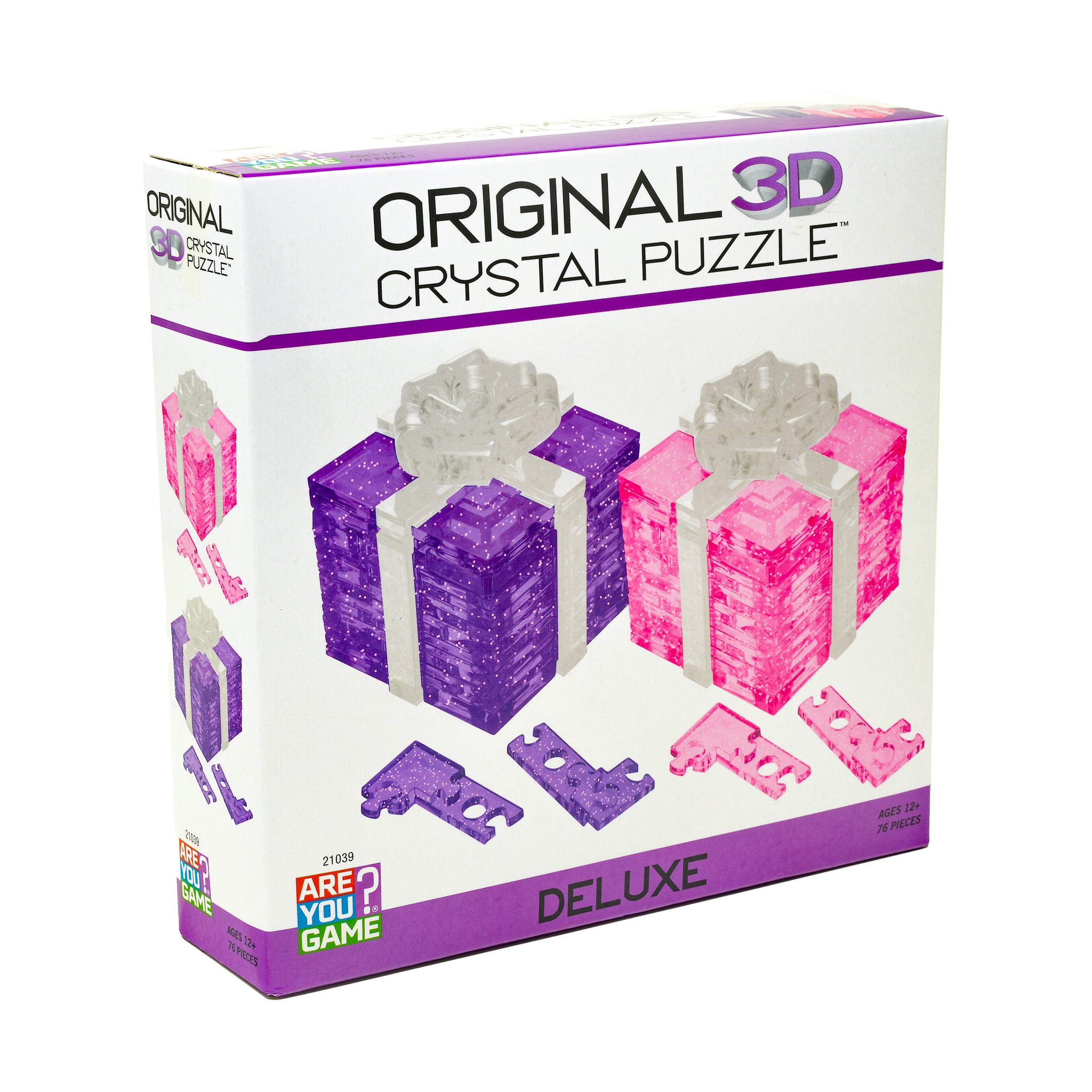 3D Crystal Puzzle - Gift Boxes 2-Pack Bundle (Pink/Purple Glitter