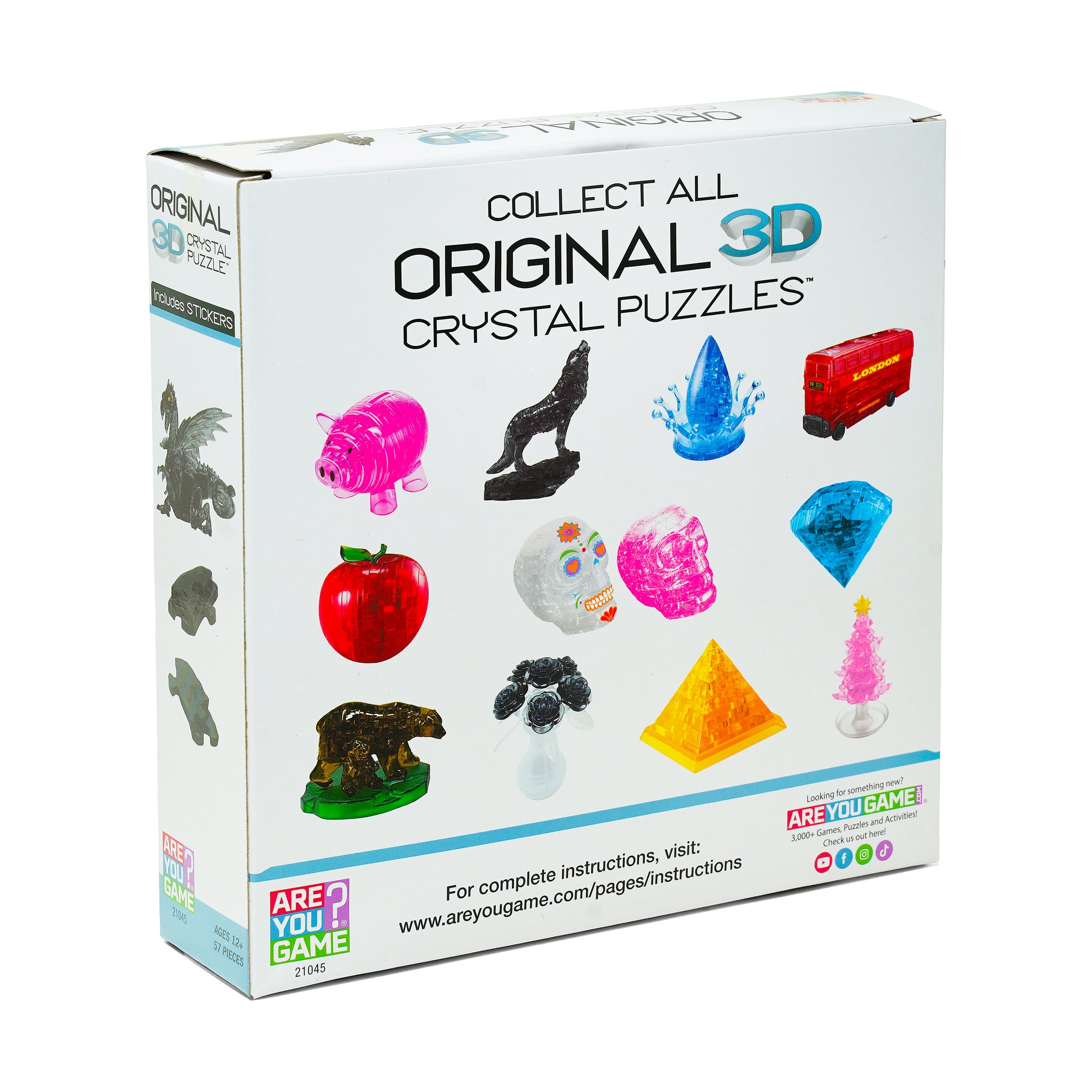 3D Crystal Puzzle - Deluxe Dragon with Stickers (Black): 57 Pcs