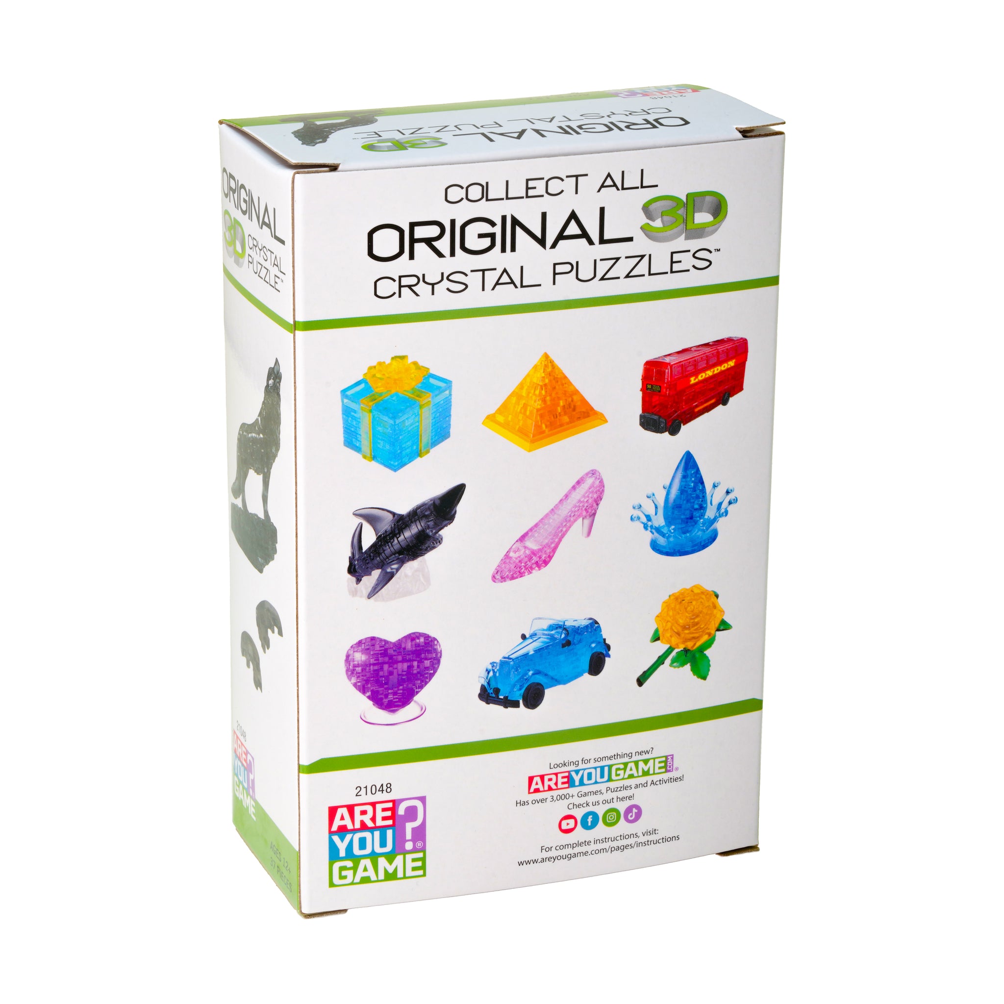 3D Crystal Puzzle - Wolf (Black): 37 Pcs | AreYouGame – AreYouGame.com