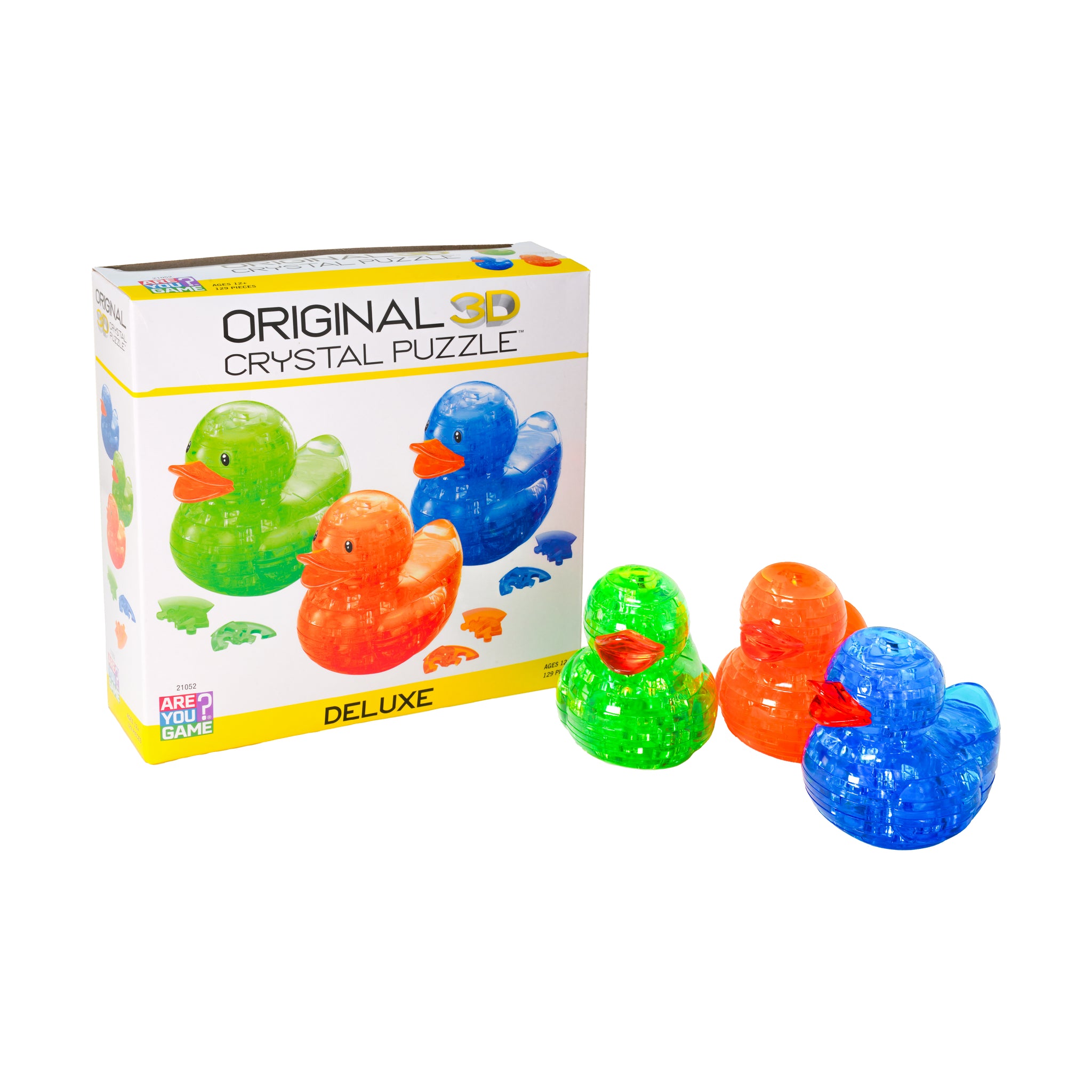 3D Crystal Puzzle - Deluxe Rubber Ducks (Neon Orange/Green/Blue