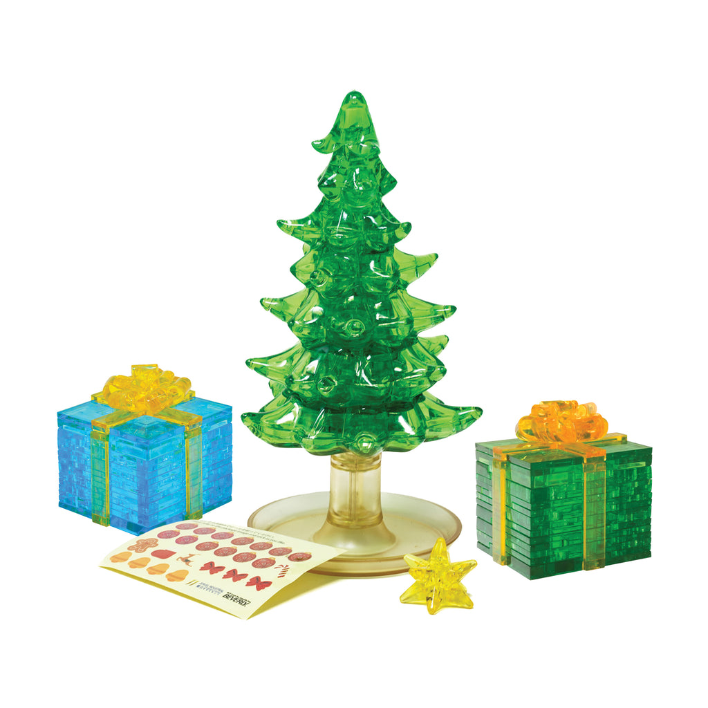 AreYouGame.com 3D Crystal Puzzle - Classic Christmas Green & Blue Trio: 145 Pcs