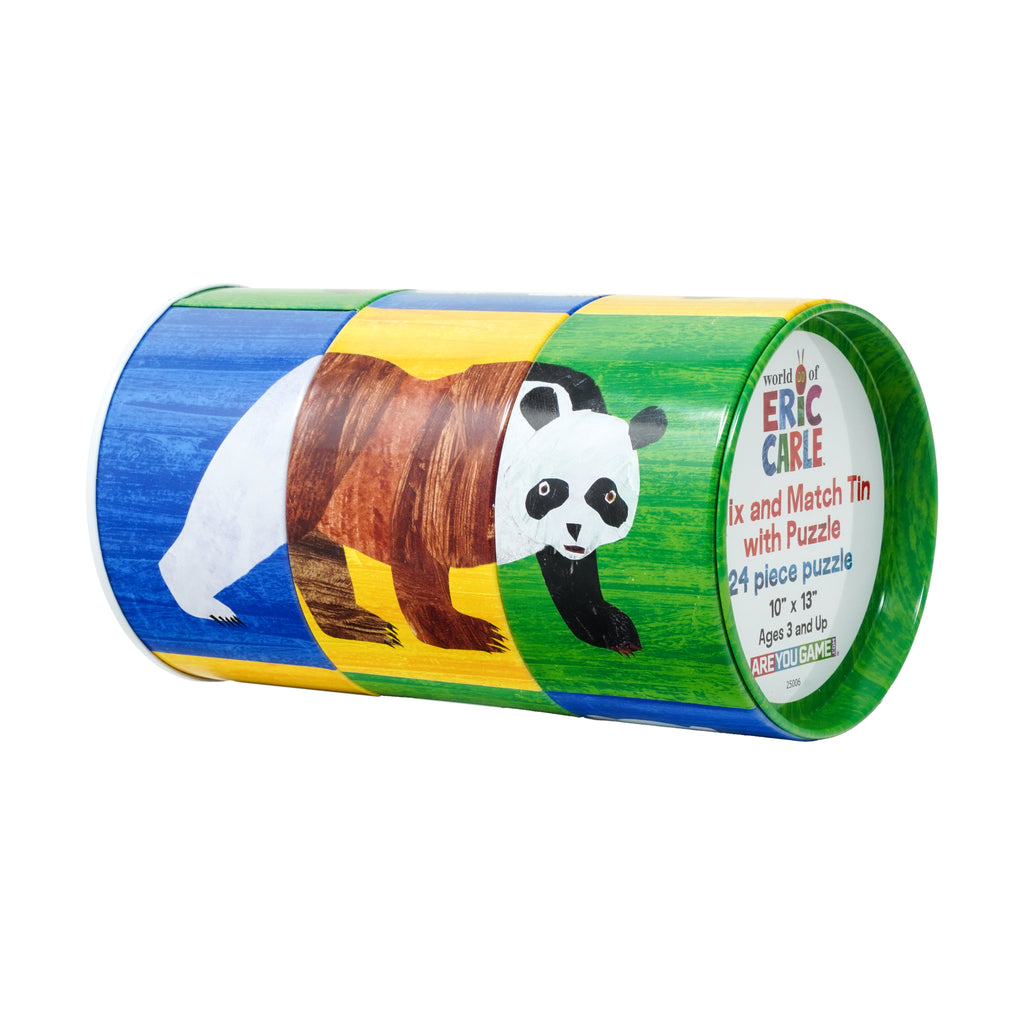 AreYouGame.com The World of Eric Carle - I Love Bears Mix and Match Tin with Puzzle: 24 Pcs