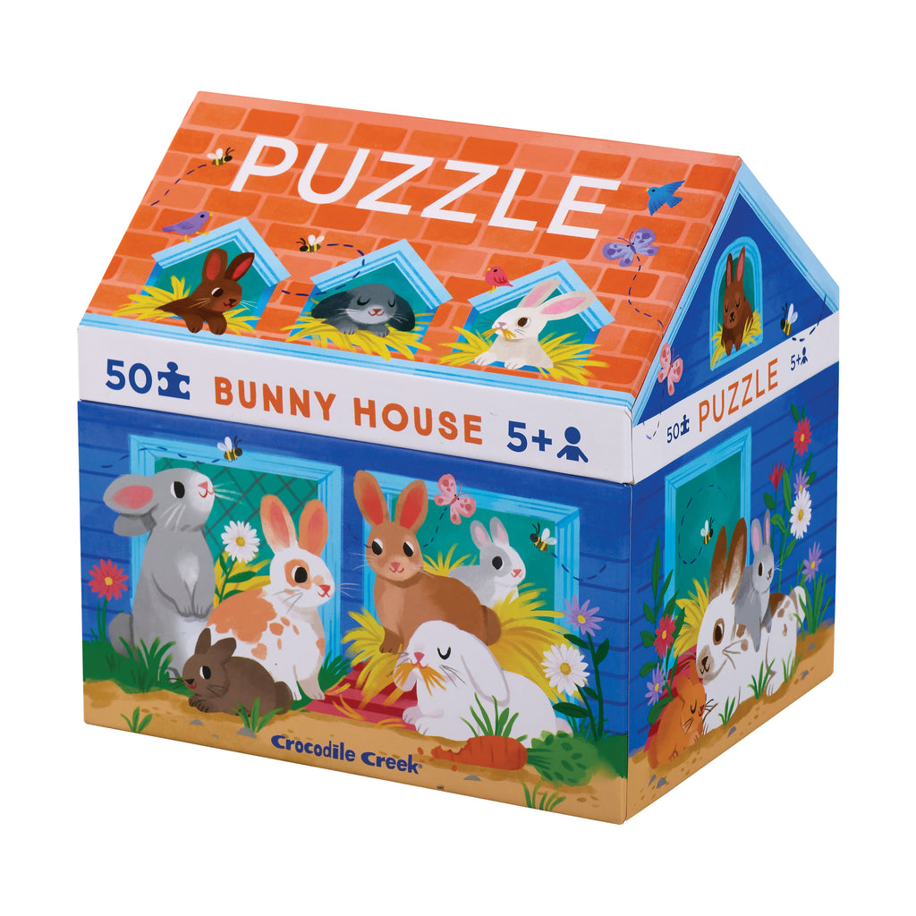 Crocodile Creek Bunny House Puzzle: 50 Pcs