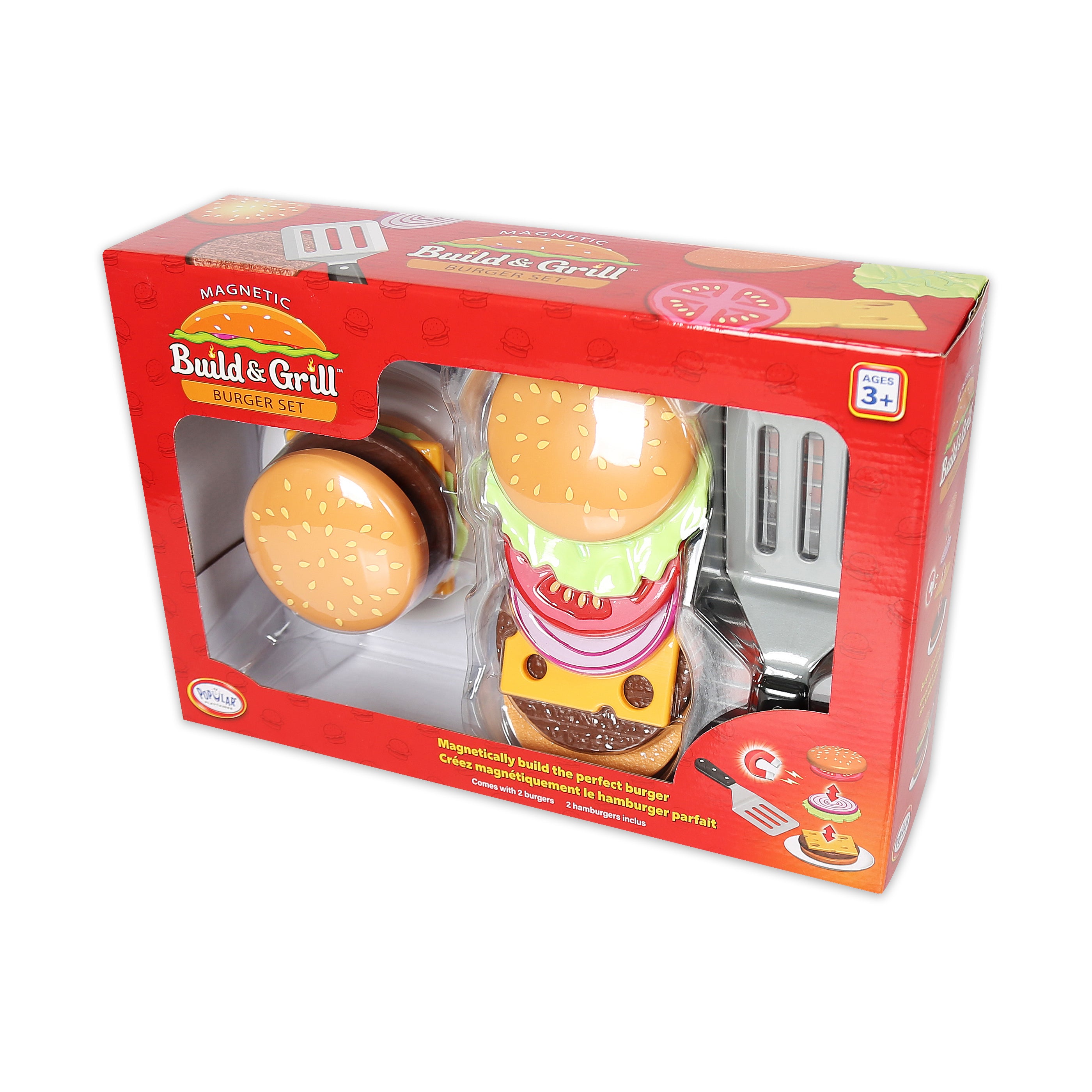油彩『Burger Set』 Magnetic Build & Grill Burger Set | Pretend Play | AreYouGame