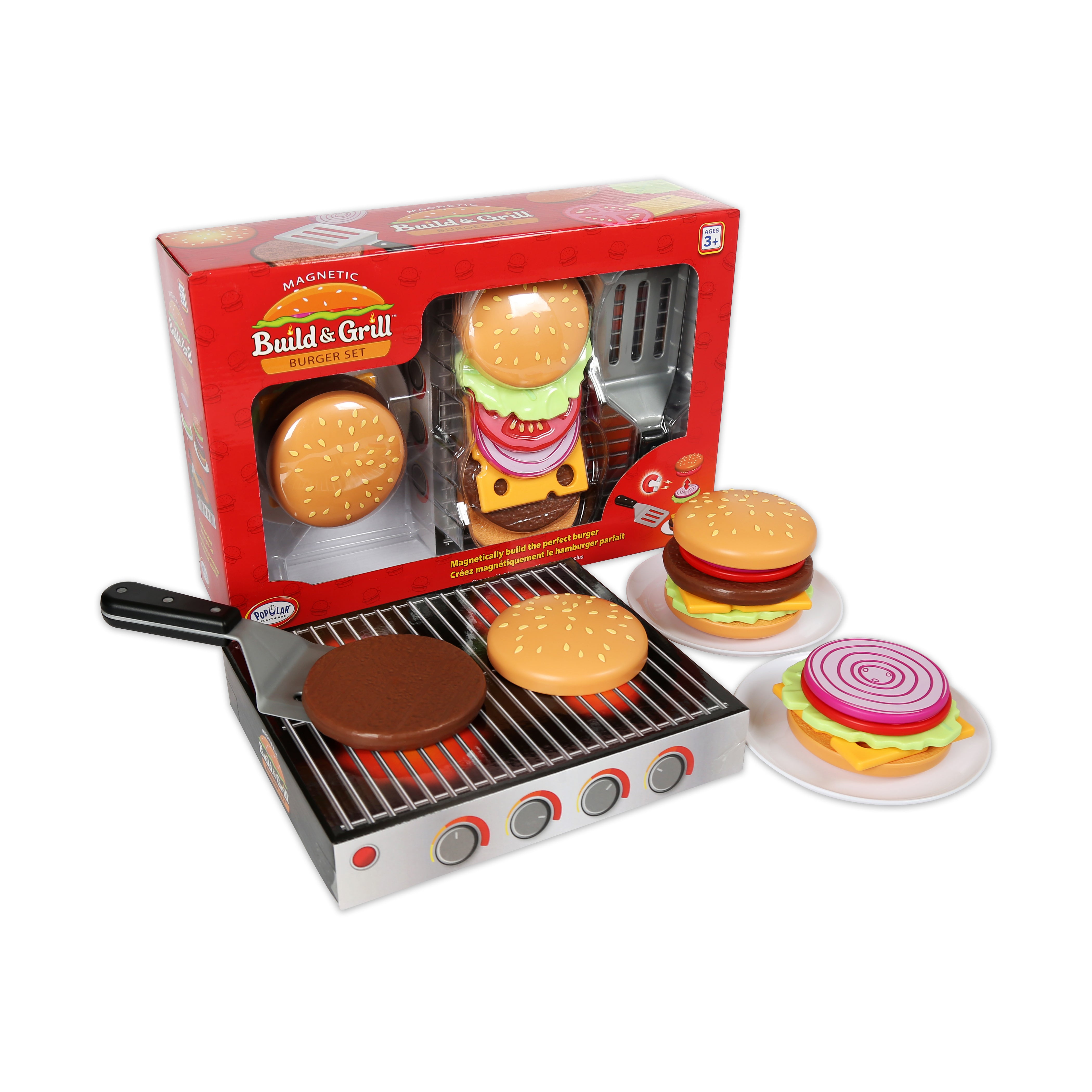 Magnetic Build & Grill Burger Set | Pretend Play | AreYouGame