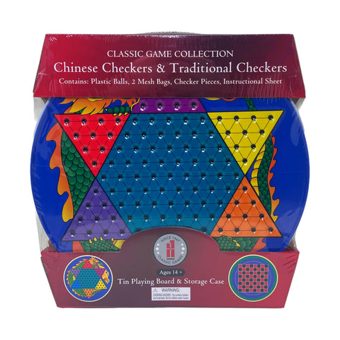 Chinese Checkers & Traditional Checkers Tin