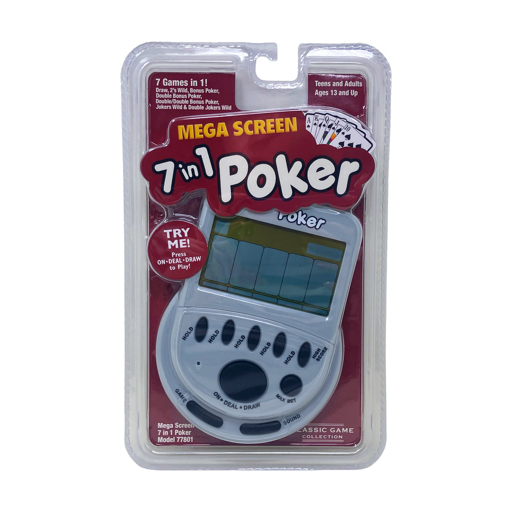 Classic Mega Screen 7 in 1 Poker Handheld Game | AreYouGame