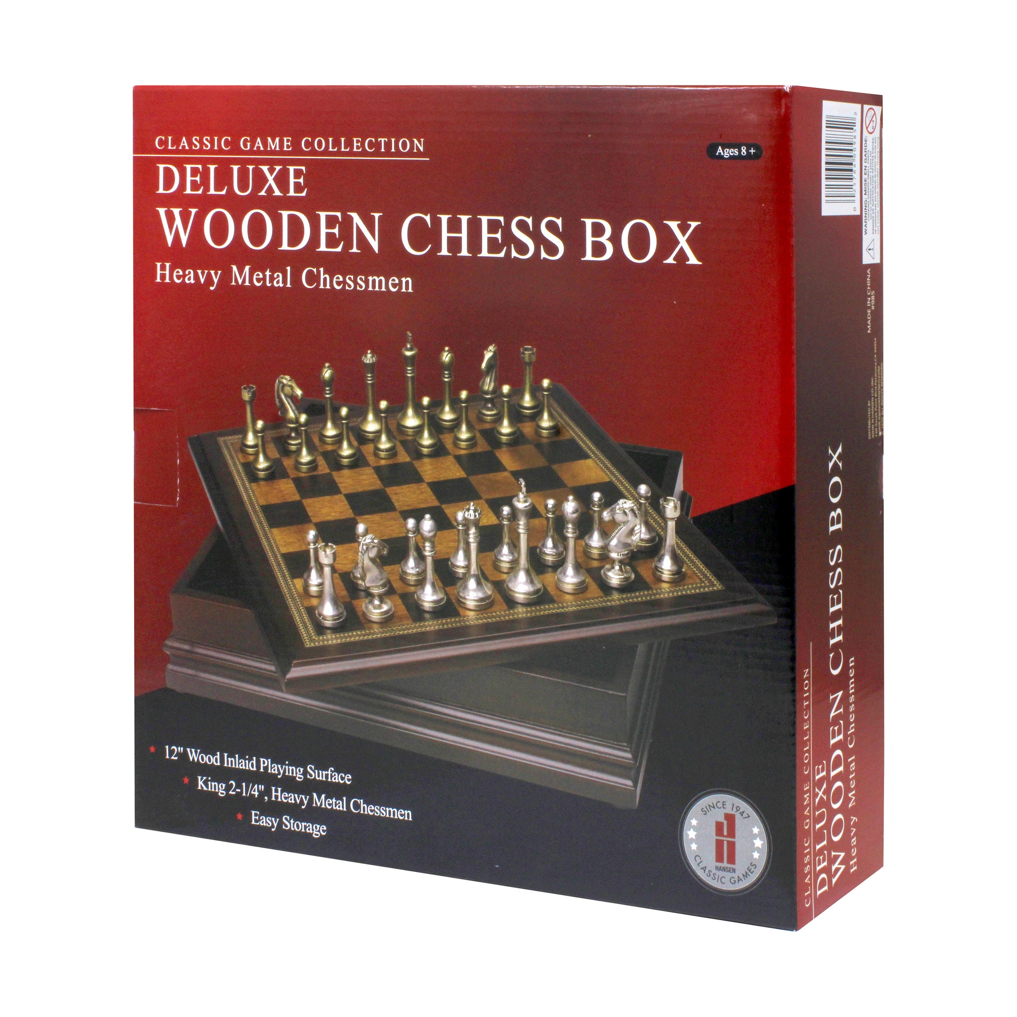 Classic Game Collection - Deluxe Wooden Chess Box with Heavy Metal 