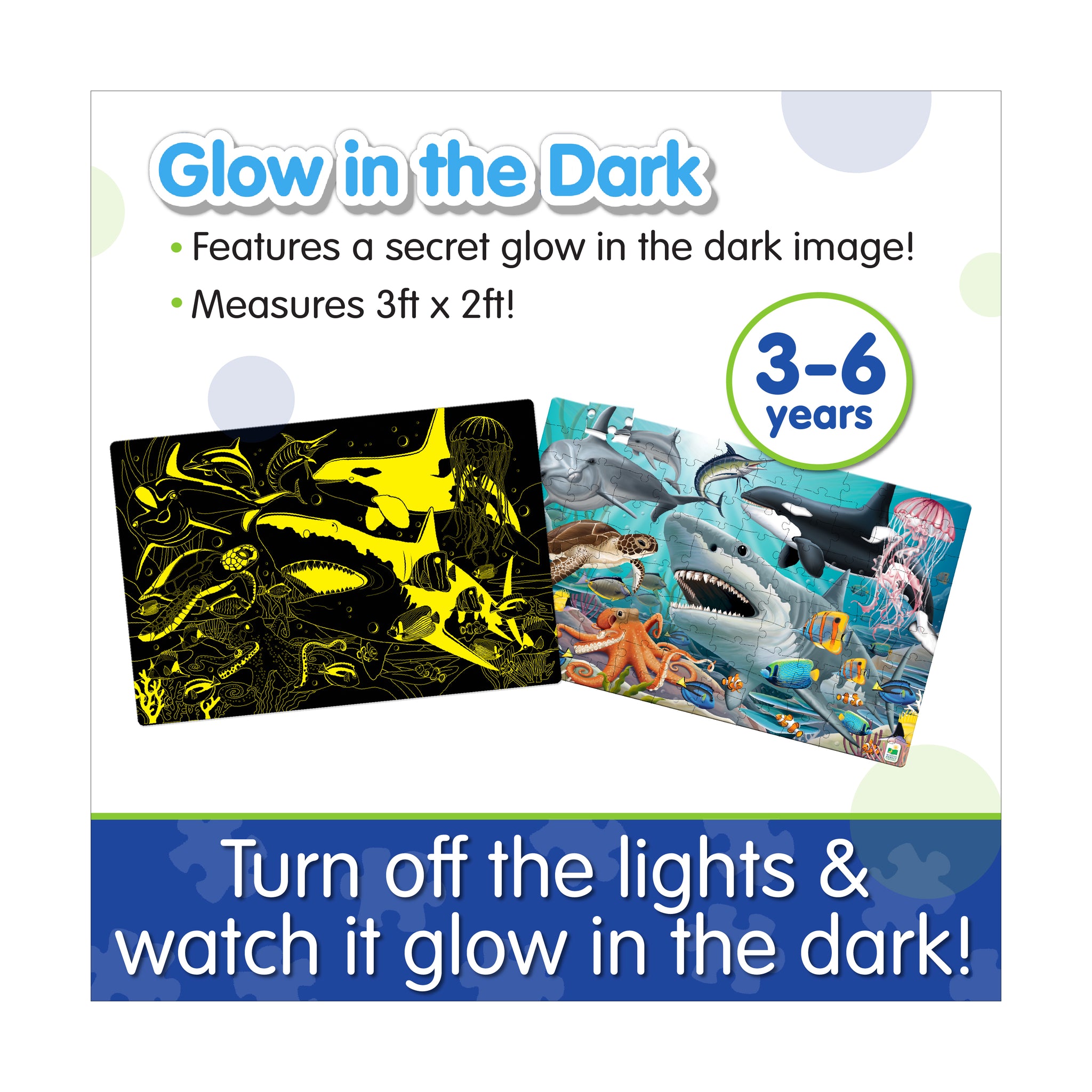 Puzzle Doubles! - Glow in the Dark Sea Life: 100 Pcs | AreYouGame