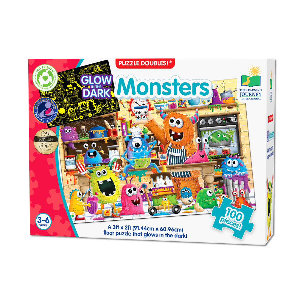 The Learning Journey Puzzle Doubles! - Glow in the Dark Monsters: 100 Pcs