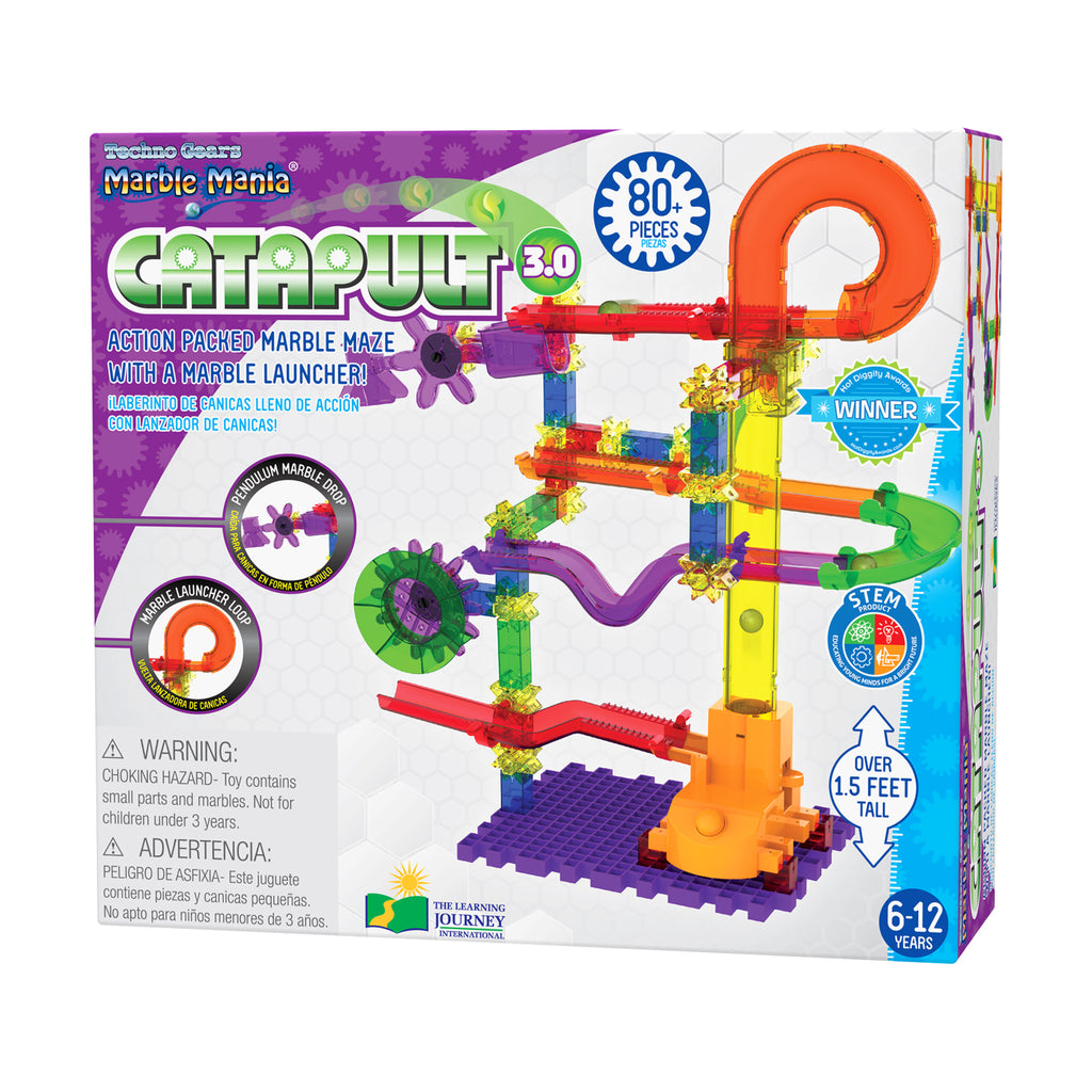 The Learning Journey Techno Gears Marble Mania - Catapult 3.0: 80+ Pcs