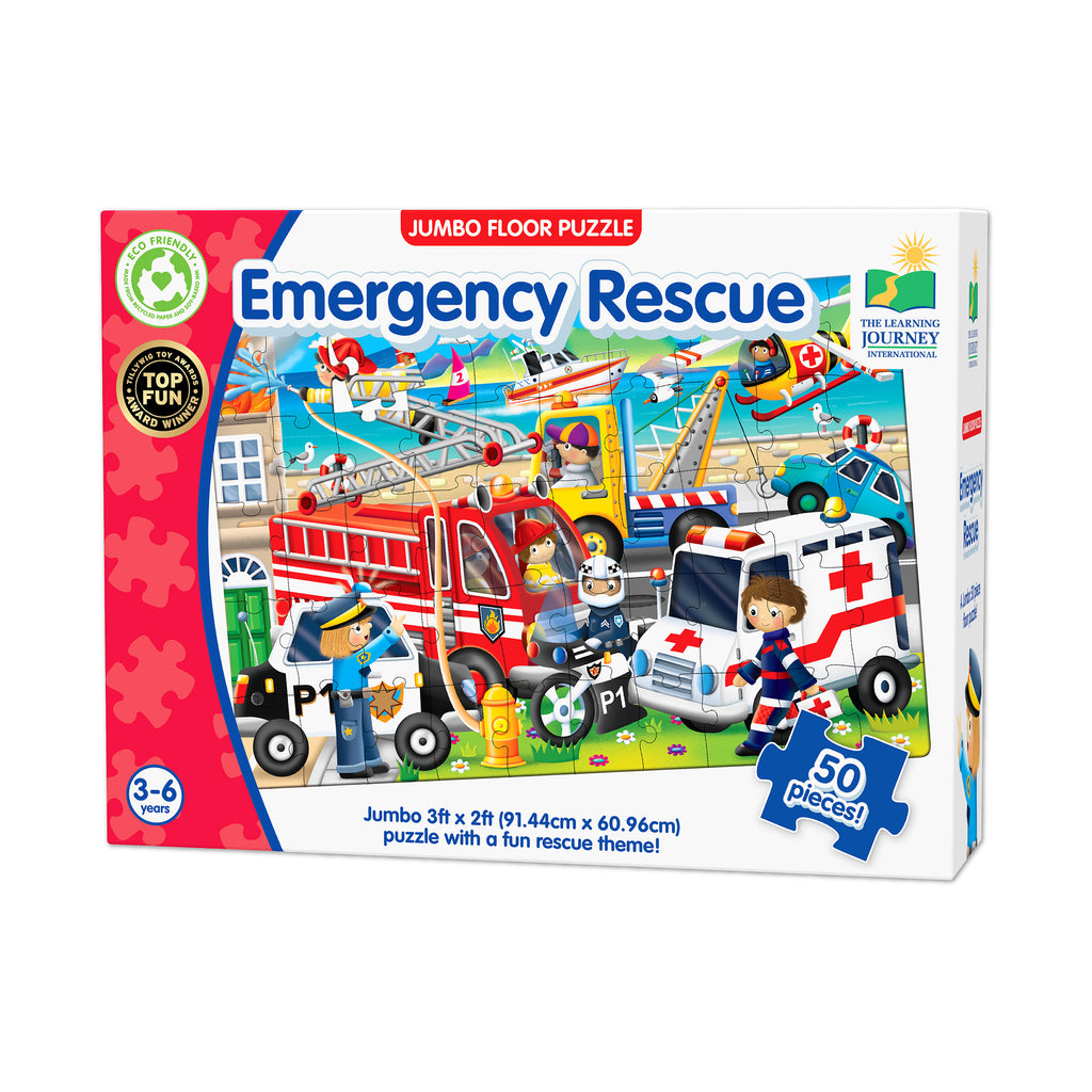 The Learning Journey Jumbo Floor Puzzle - Emergency Rescue: 50 Pcs