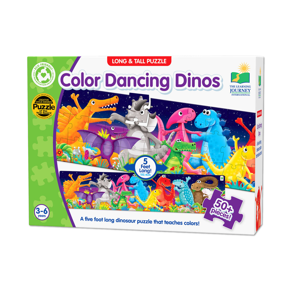 The Learning Journey Long & Tall Puzzle - Color Dancing Dinos: 50+ Pcs