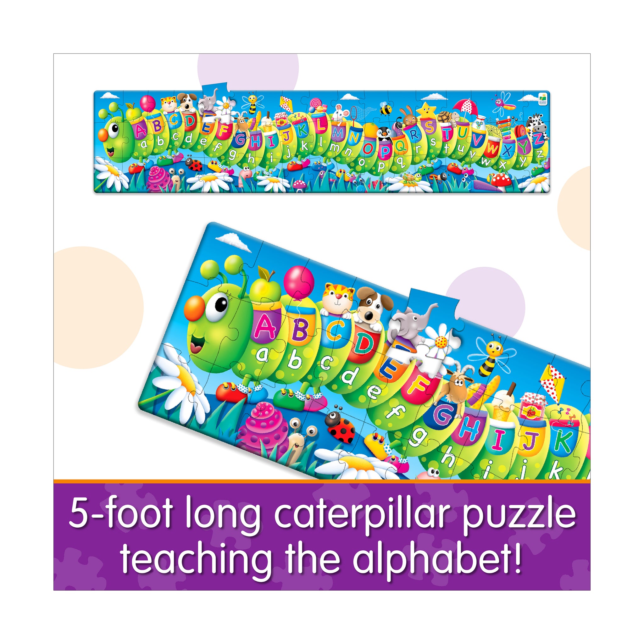 Long & Tall Puzzle - ABC Caterpillar: 50+ Pcs | AreYouGame