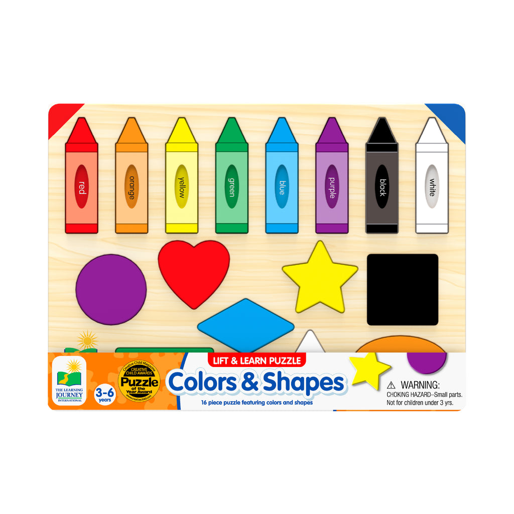 The Learning Journey Lift & Learn Puzzle - Colors & Shapes: 16 Pcs