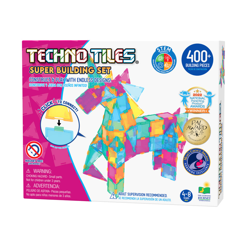 The Learning Journey Techno Tiles - Super Building Set: Pastel Colors: 400+ Pcs