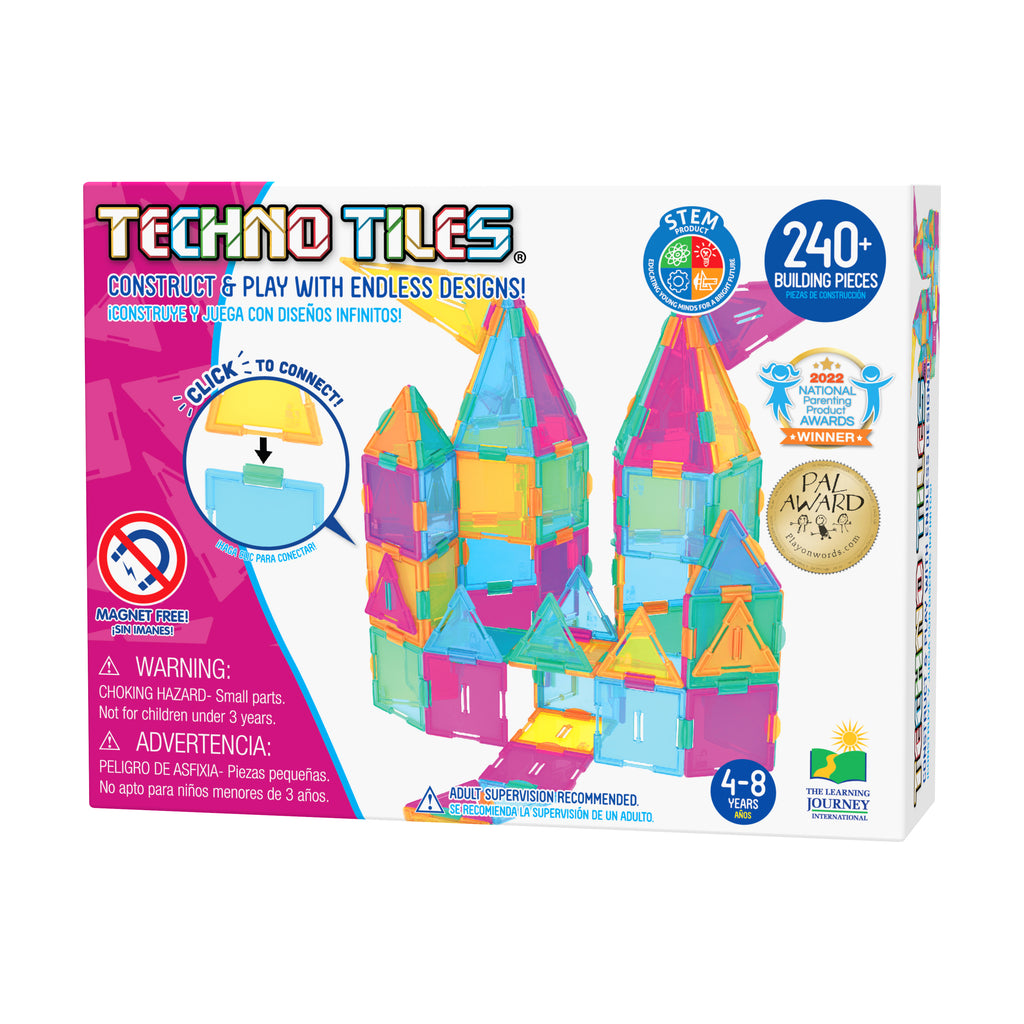 The Learning Journey Techno Tiles - Geometric Snap & Build Tiles: Pastel Colors: 240+ Pcs