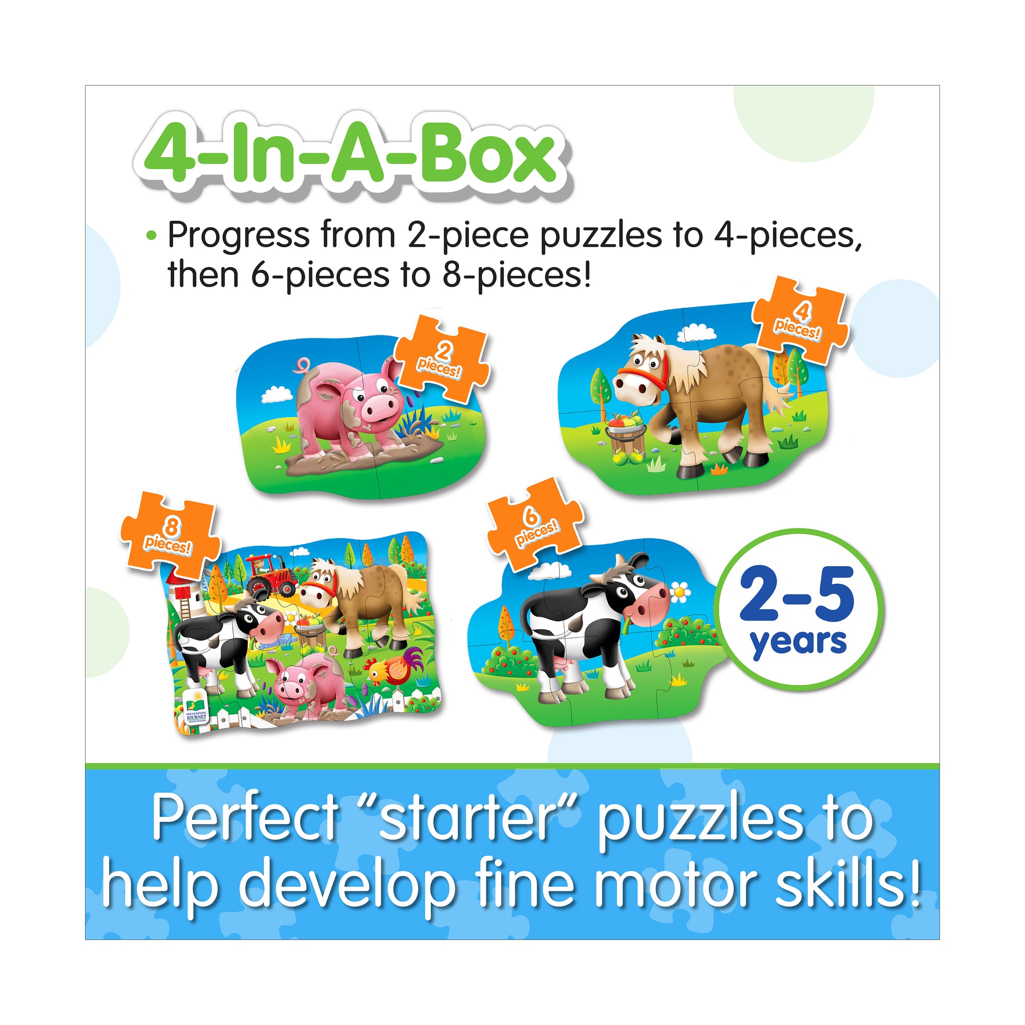 My First Puzzles - 4 In A Box - Farm: 20 Pcs | Jigsaw Puzzles