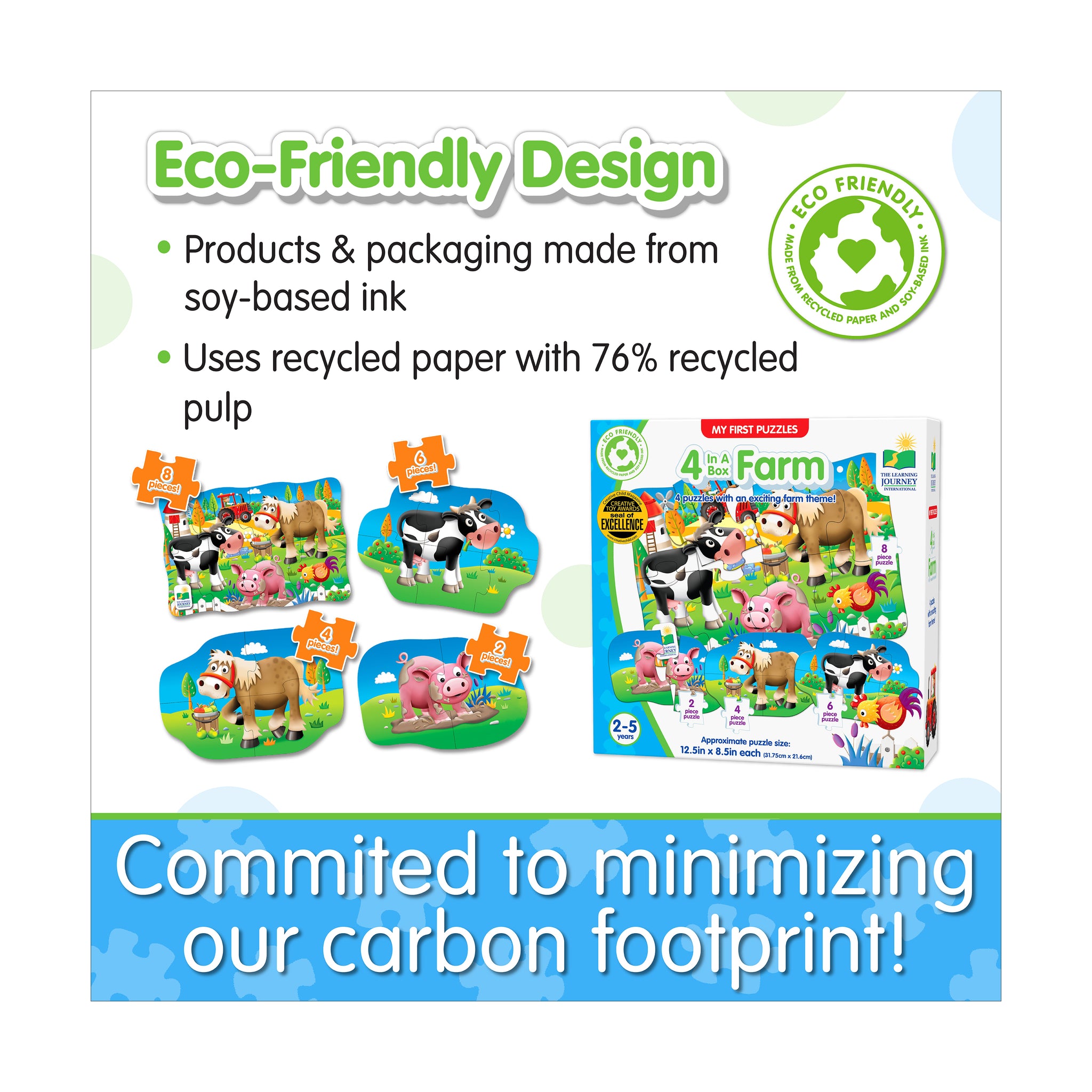 Life as a Journey MIXCD 4枚セット My First Puzzles - 4 In A Box - Farm: 20 Pcs | Jigsaw Puzzles