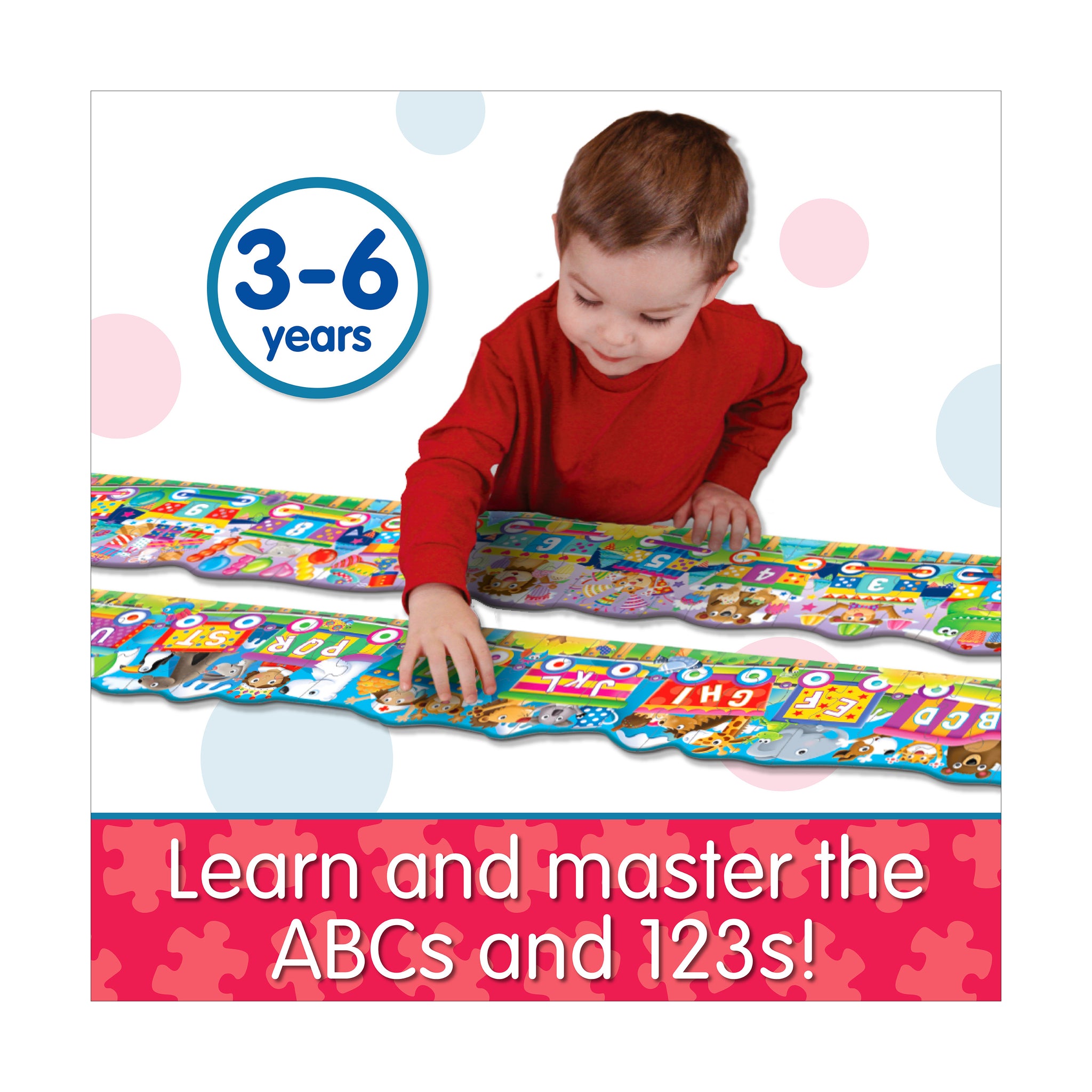 Puzzle Doubles! - ABC & 123 Trains: 60 Pcs | Floor Puzzles