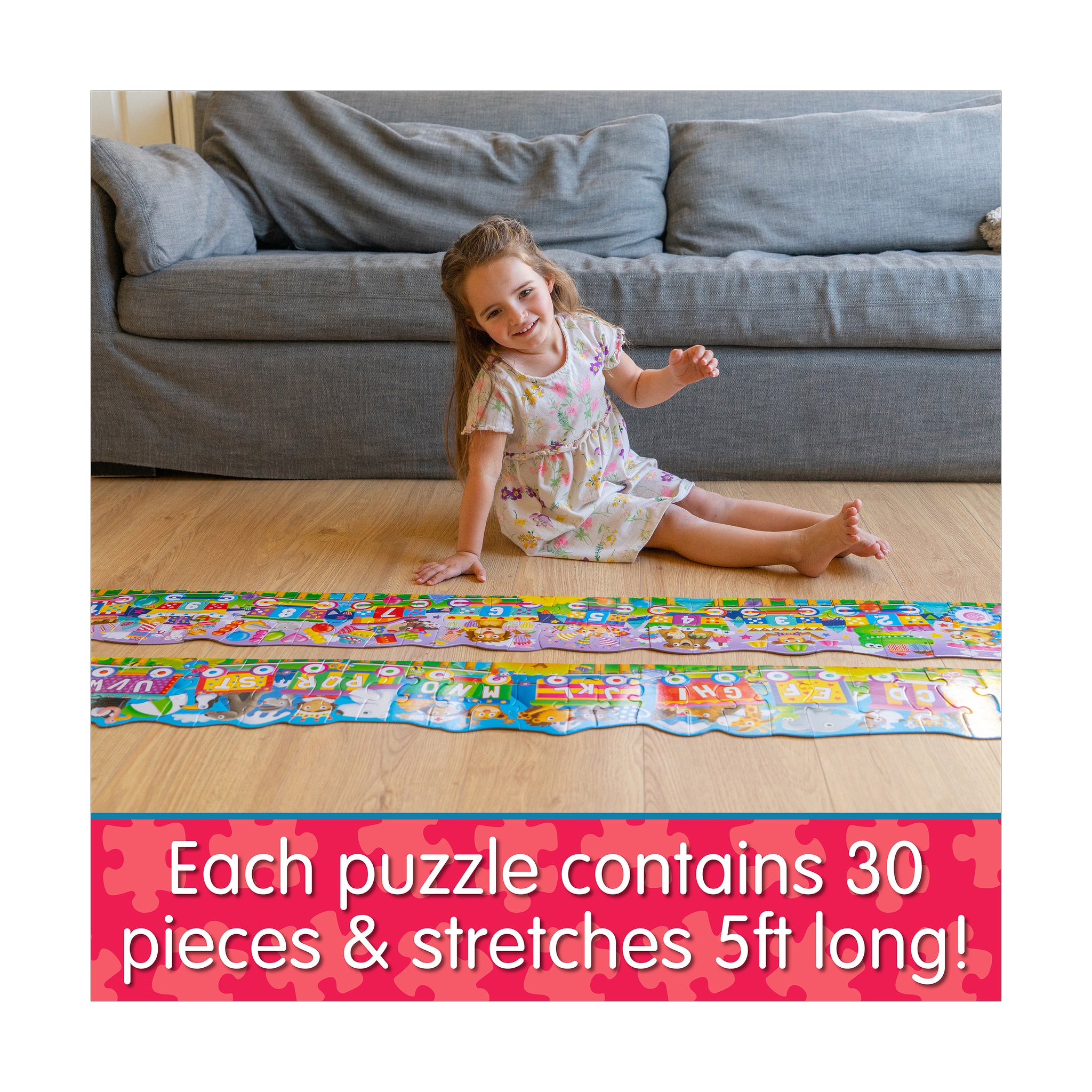 Puzzle Doubles! - ABC & 123 Trains: 60 Pcs | Floor Puzzles
