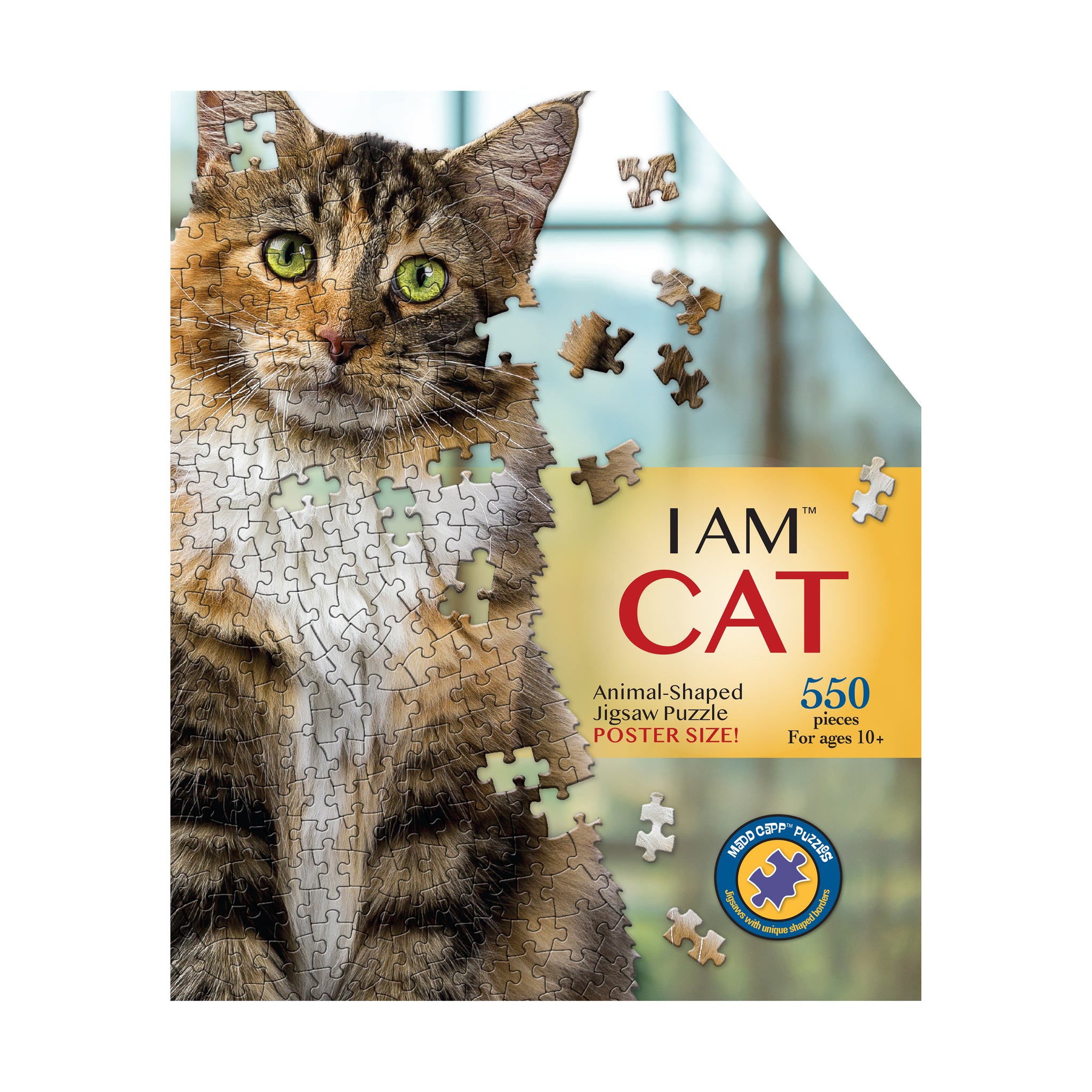 I Am Cat Animal-Shaped Jigsaw Puzzle: 550 Pcs | AreYouGame