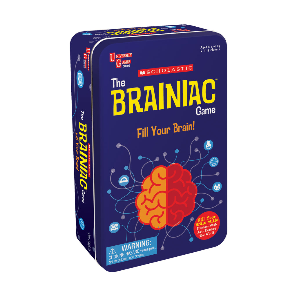 University Games Scholastic - The Brainiac Game Tin